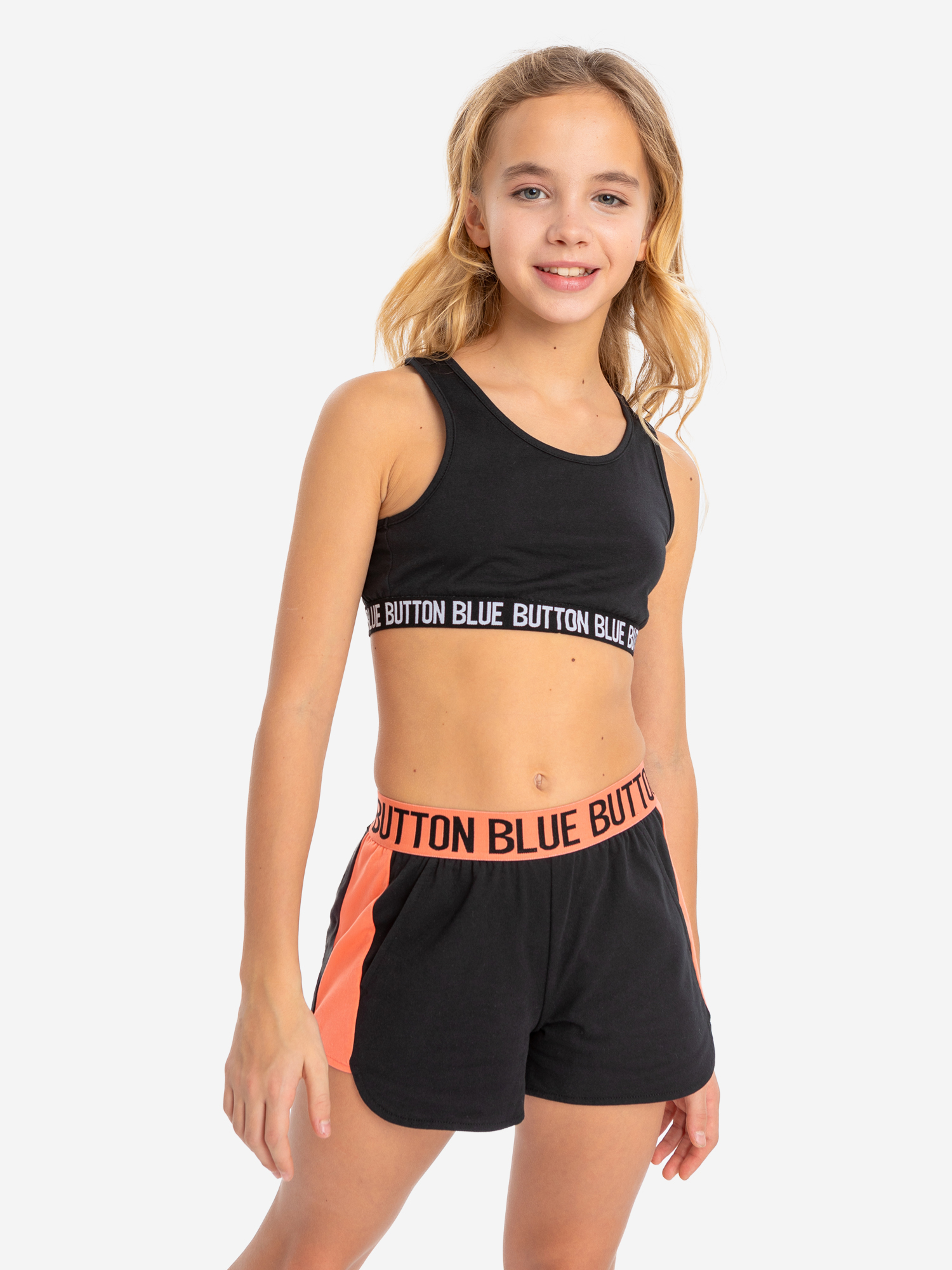 

Шорты спортивные чёрные для девочки Button Blue, Черный