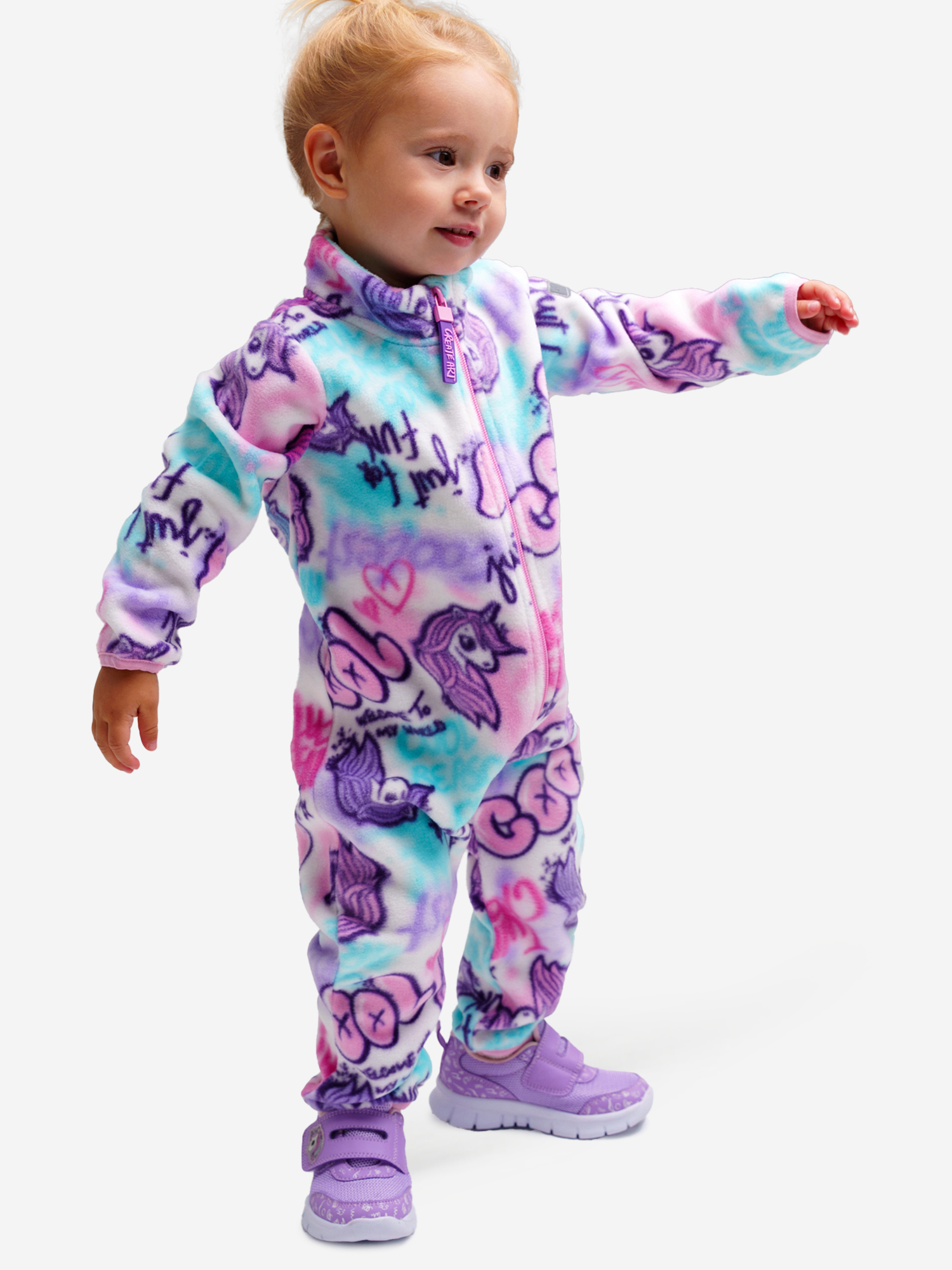 Изображение товара Флисовый детский комбинезон для девочек PlayToday зимний