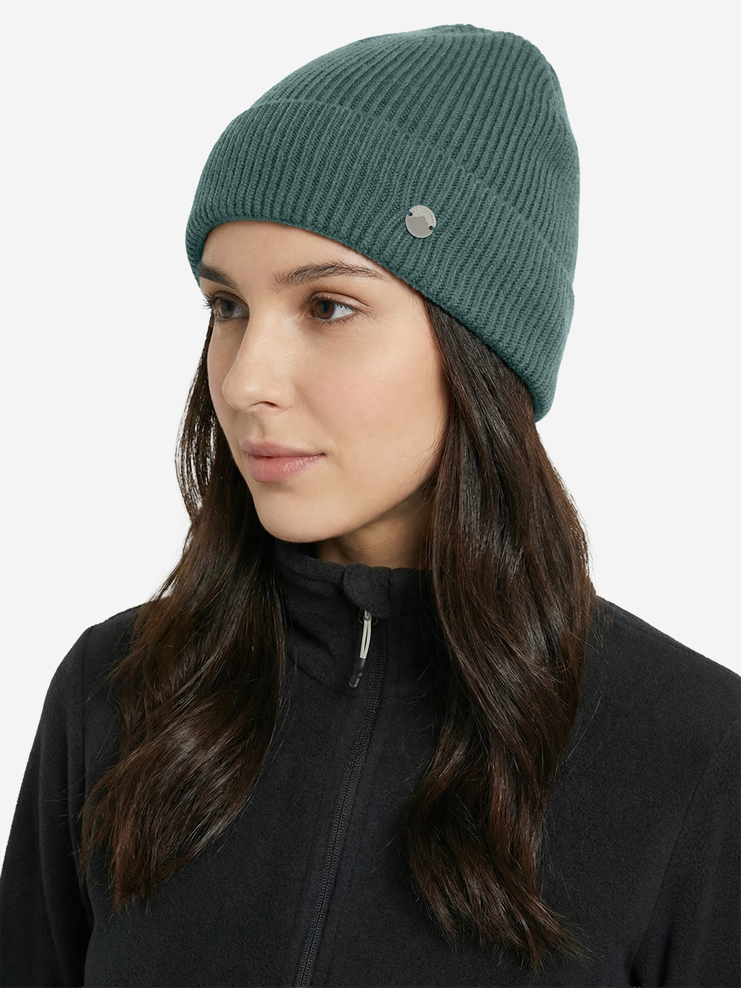 Изображение товара Женская зимняя шапка Outventure вязаная стильная зеленая