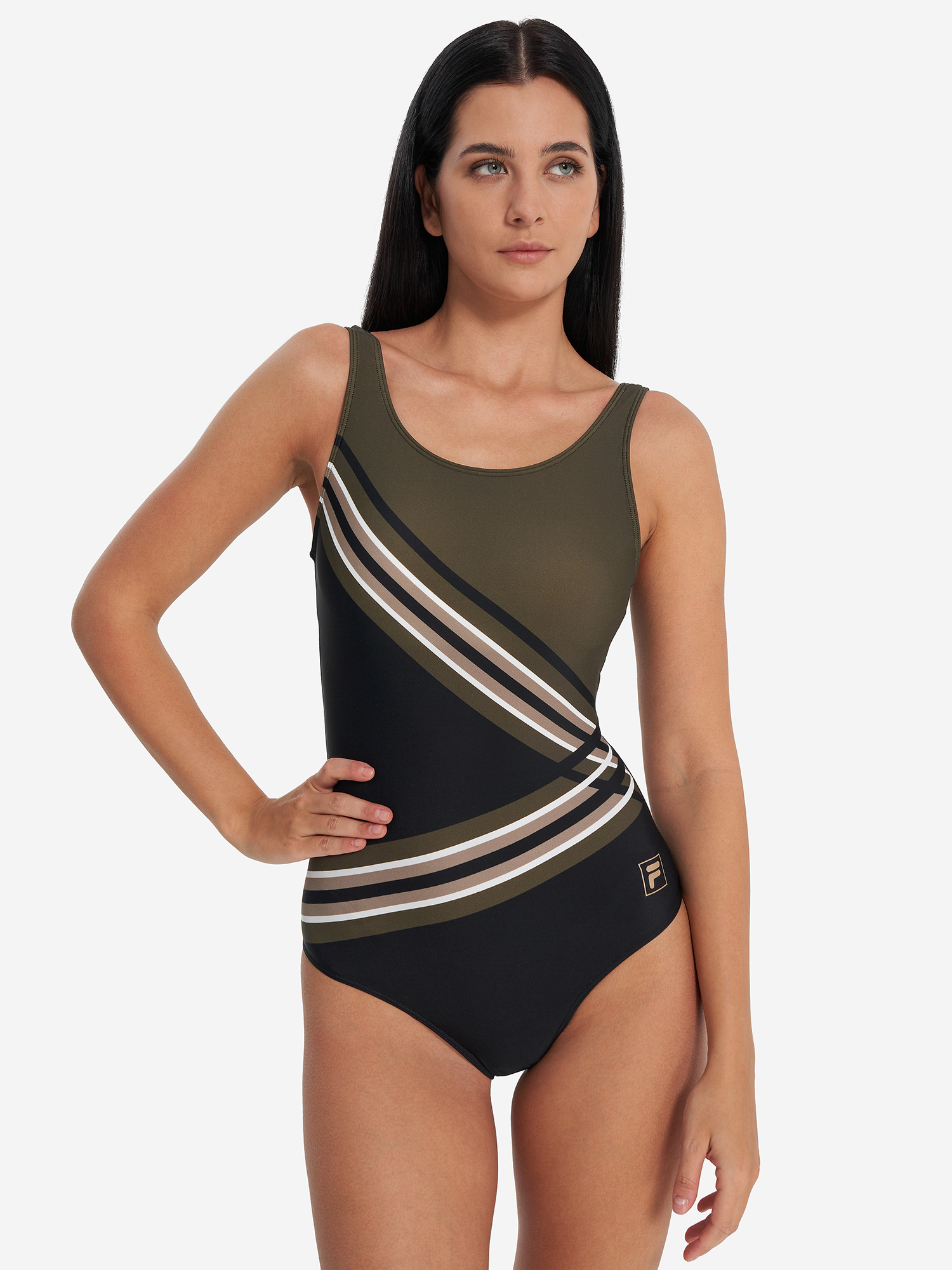 Купальник слитный женский FILA, черный, арт. 126170