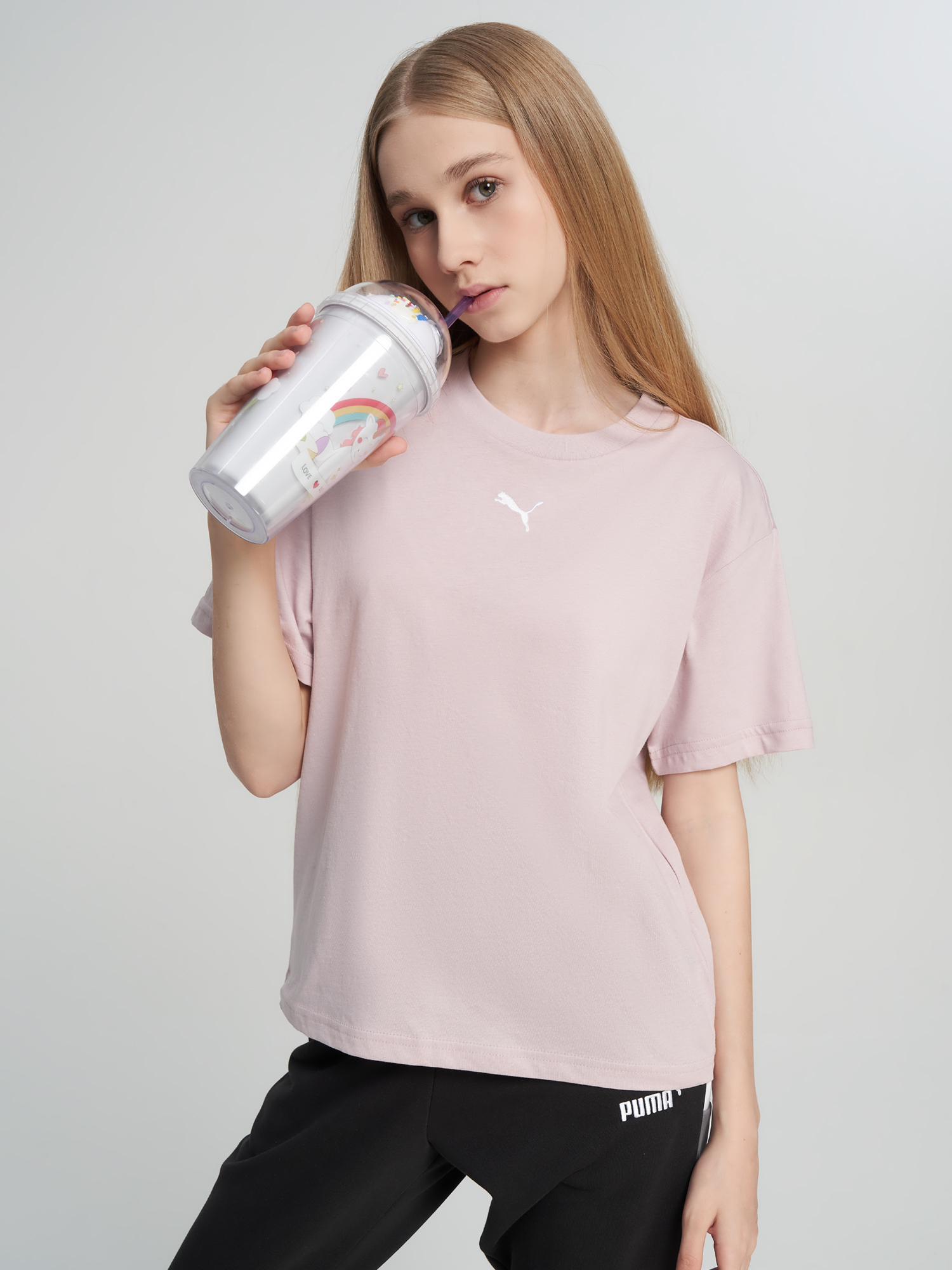 Футболка для девочек PUMA, Розовый