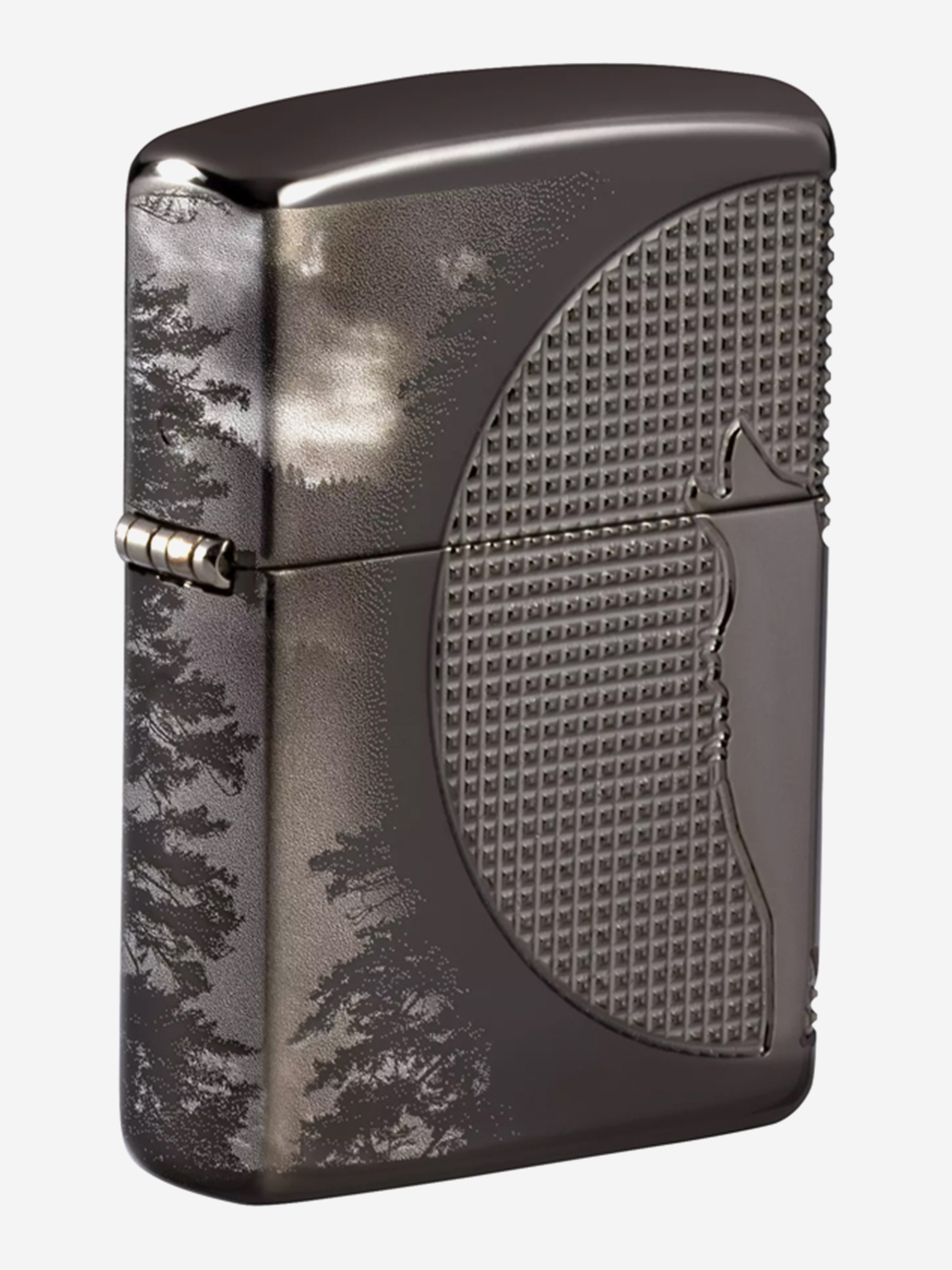

Зажигалка Zippo 49353 Armor Wolf High Polish Black Ice, черная, Черный