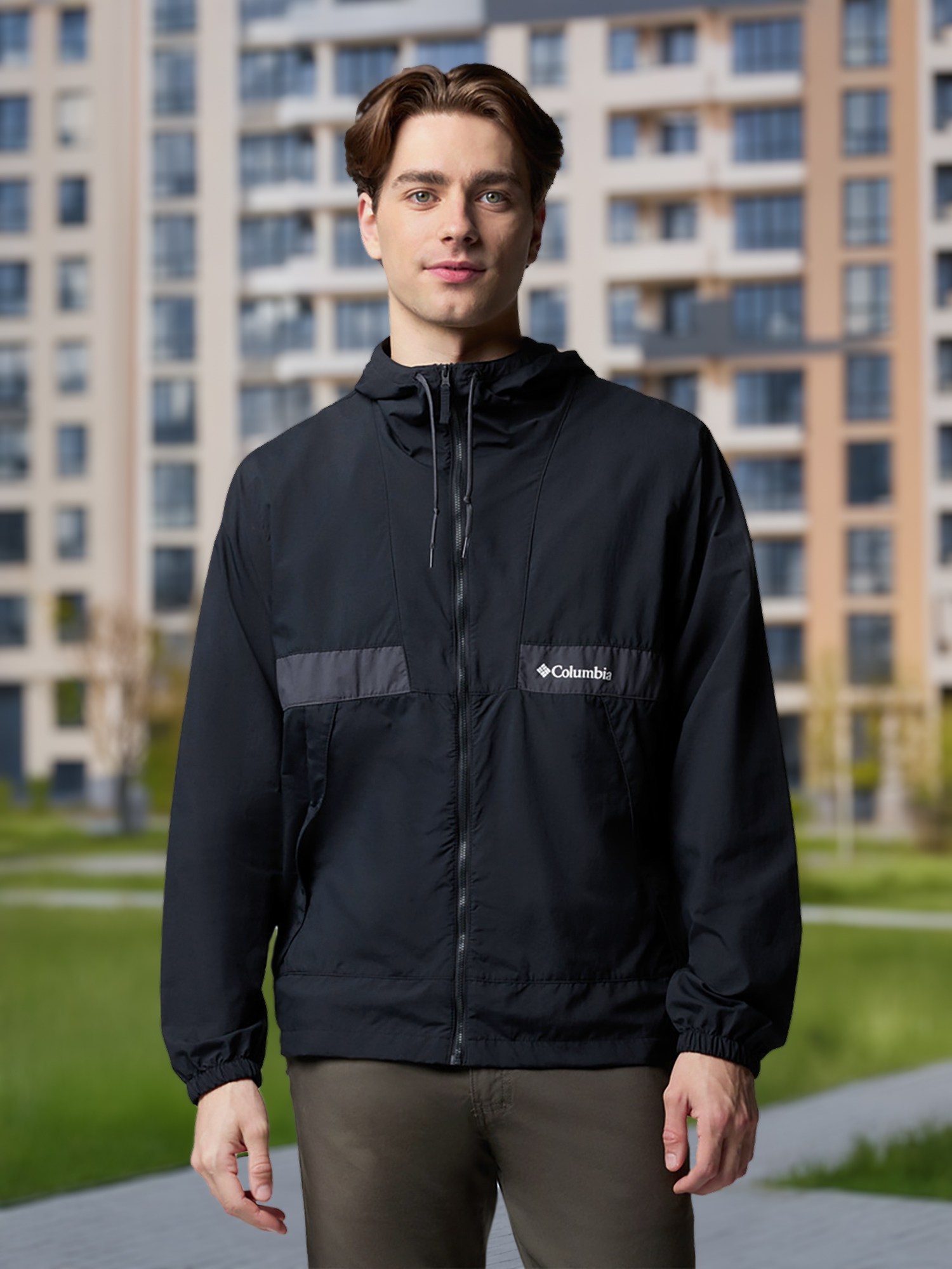 

Ветровка мужская Columbia Spire Valley Hooded Windbreaker, Черный