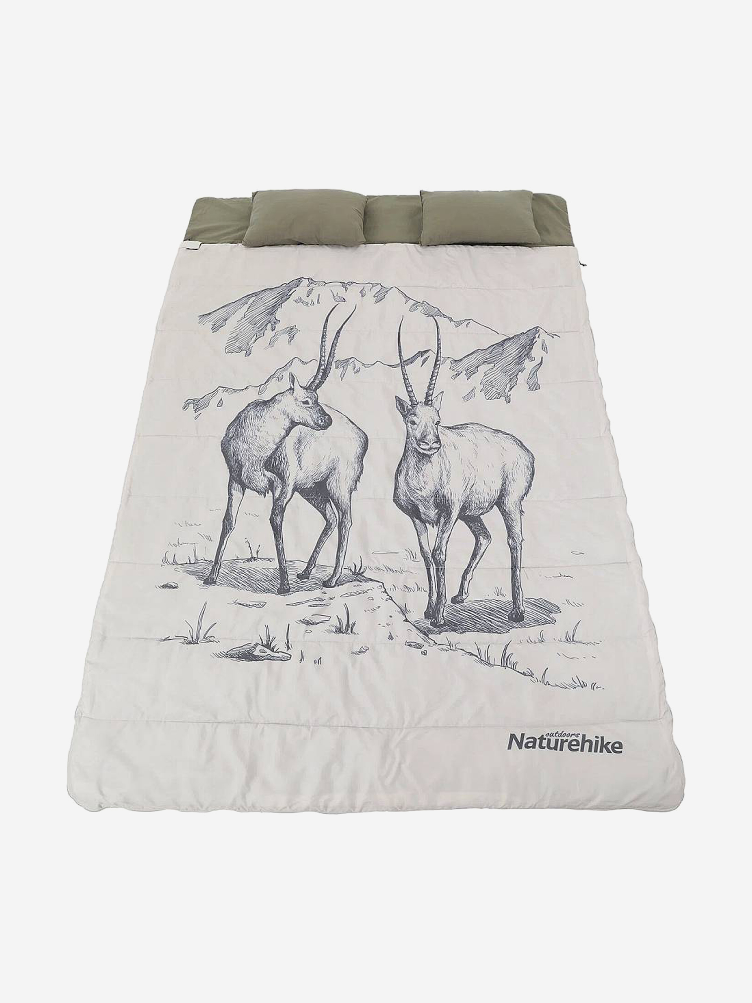 

Спальный мешок Naturehike двухместный с подушкой NH21MSD06 Антилопа, Зеленый