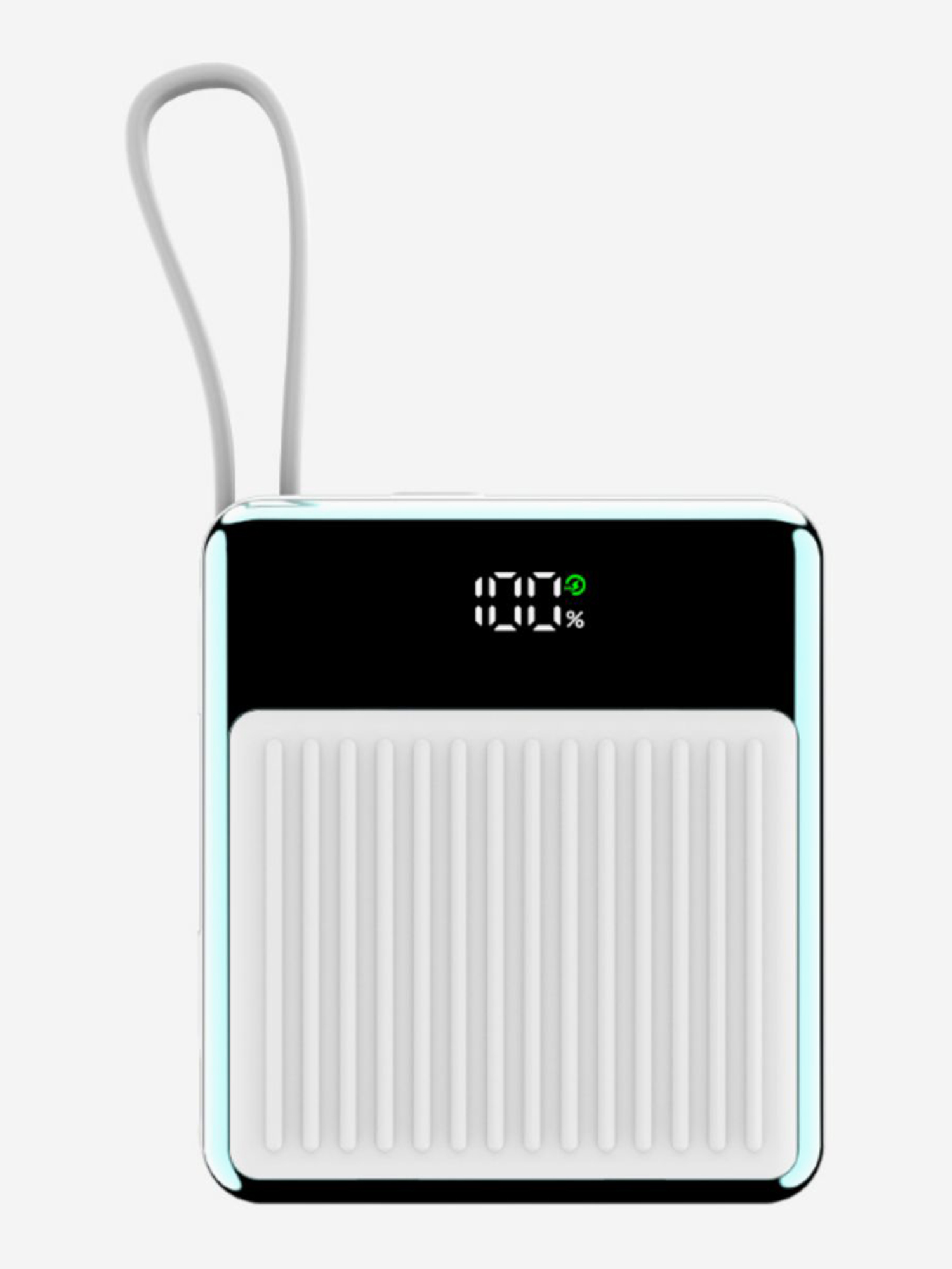 

Мощный беспроводной блок питания KEEPHONE Potrable / Повербанк с кабелем Type-C и lightning / Быстрая зарядка 10000 мАч — Белый, Белый