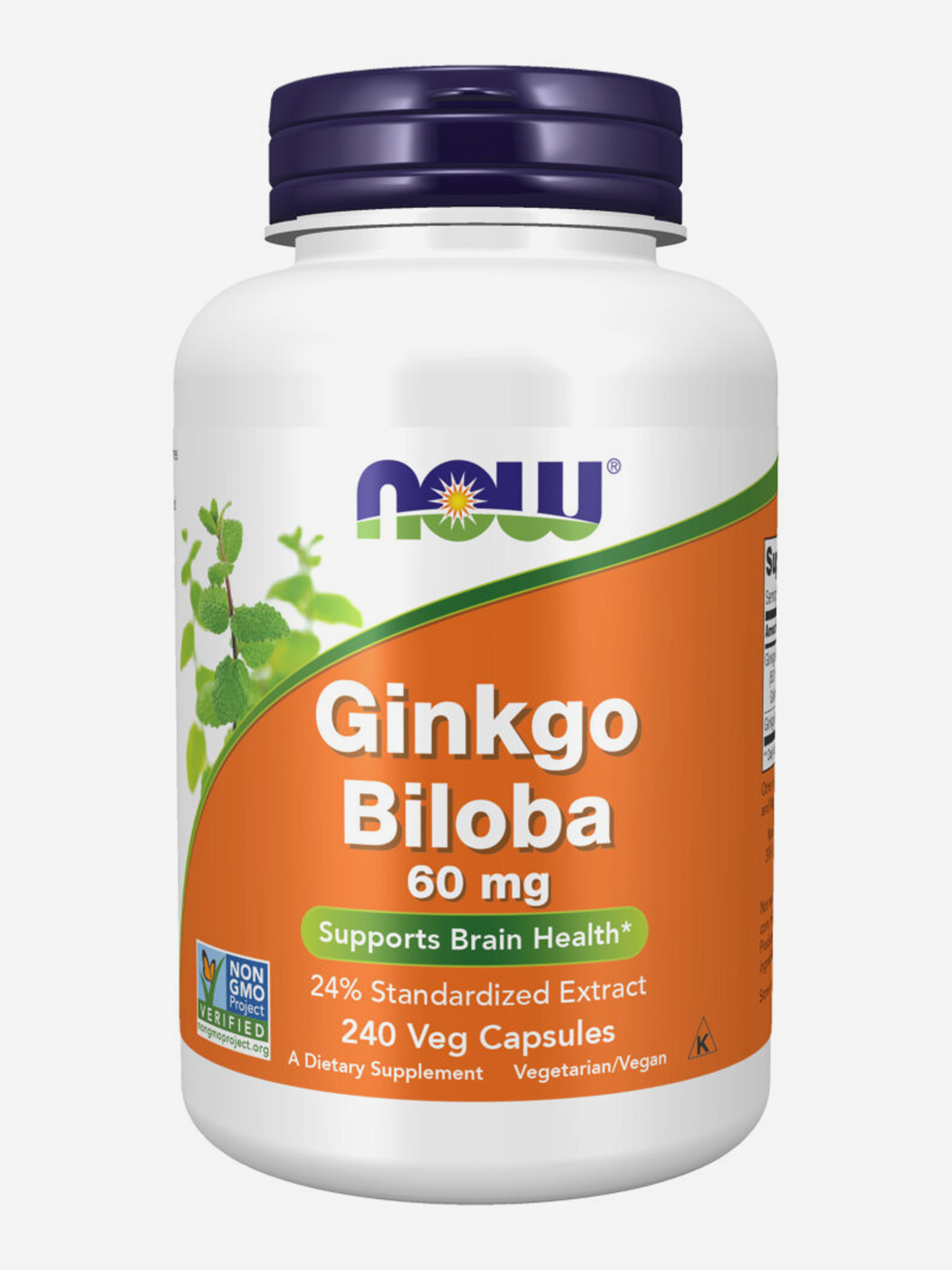Изображение товара Экстракт гинкго билоба NOW FOODS 60 мг 240 капсул натуральное средство для мозга