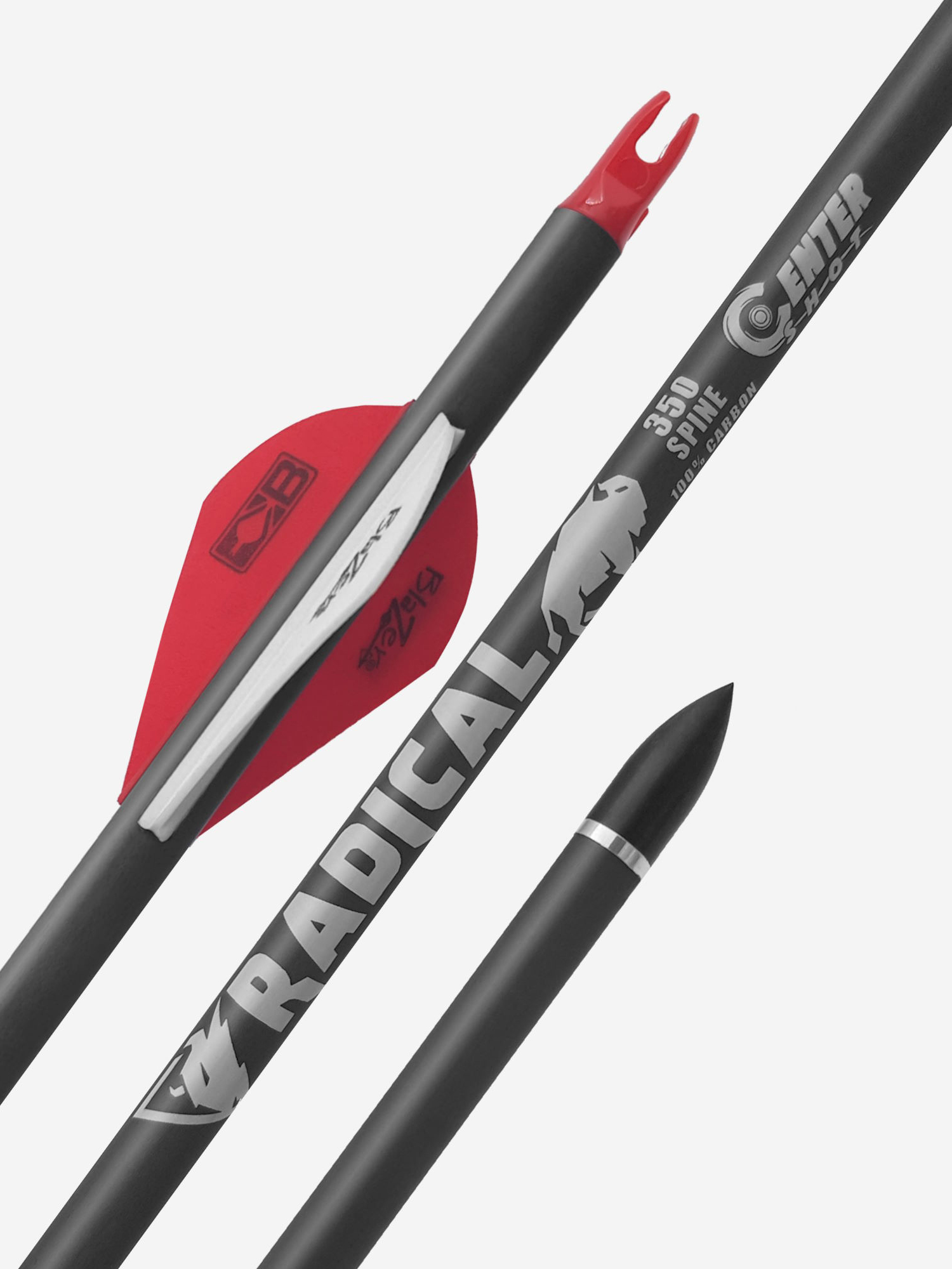 

Стрела лучная карбоновая Centershot Radical 350 оперение Blazer 2" (6шт.), Черный