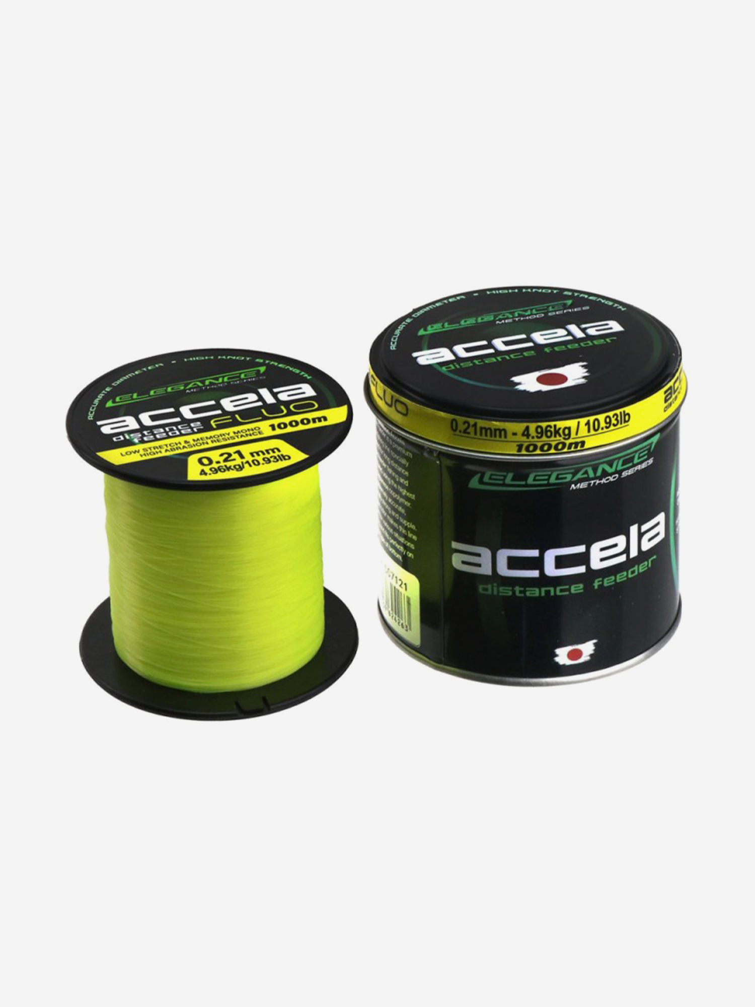 Изображение товара ELEGANCE METHOD Леска Accela Distance Feeder Fluo 1000м 0.21мм 4.96кг, Желтый