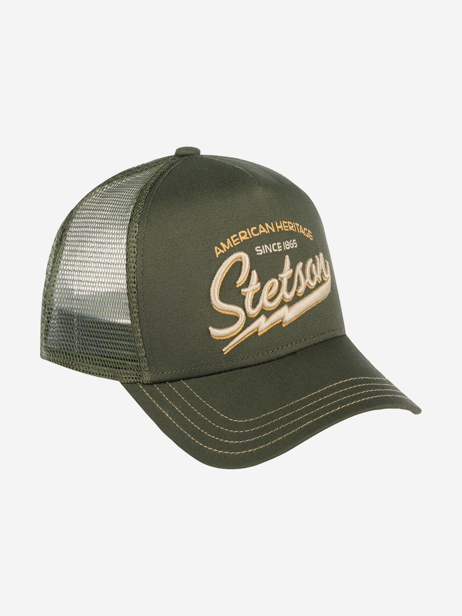 Бейсболка с сеточкой STETSON 7751171 TRUCKER CAP AMERICAN HERITAGE CLASSIC (оливковый), Мультицвет 02-478XDOXS9Z-03, размер Без размера - фото 2