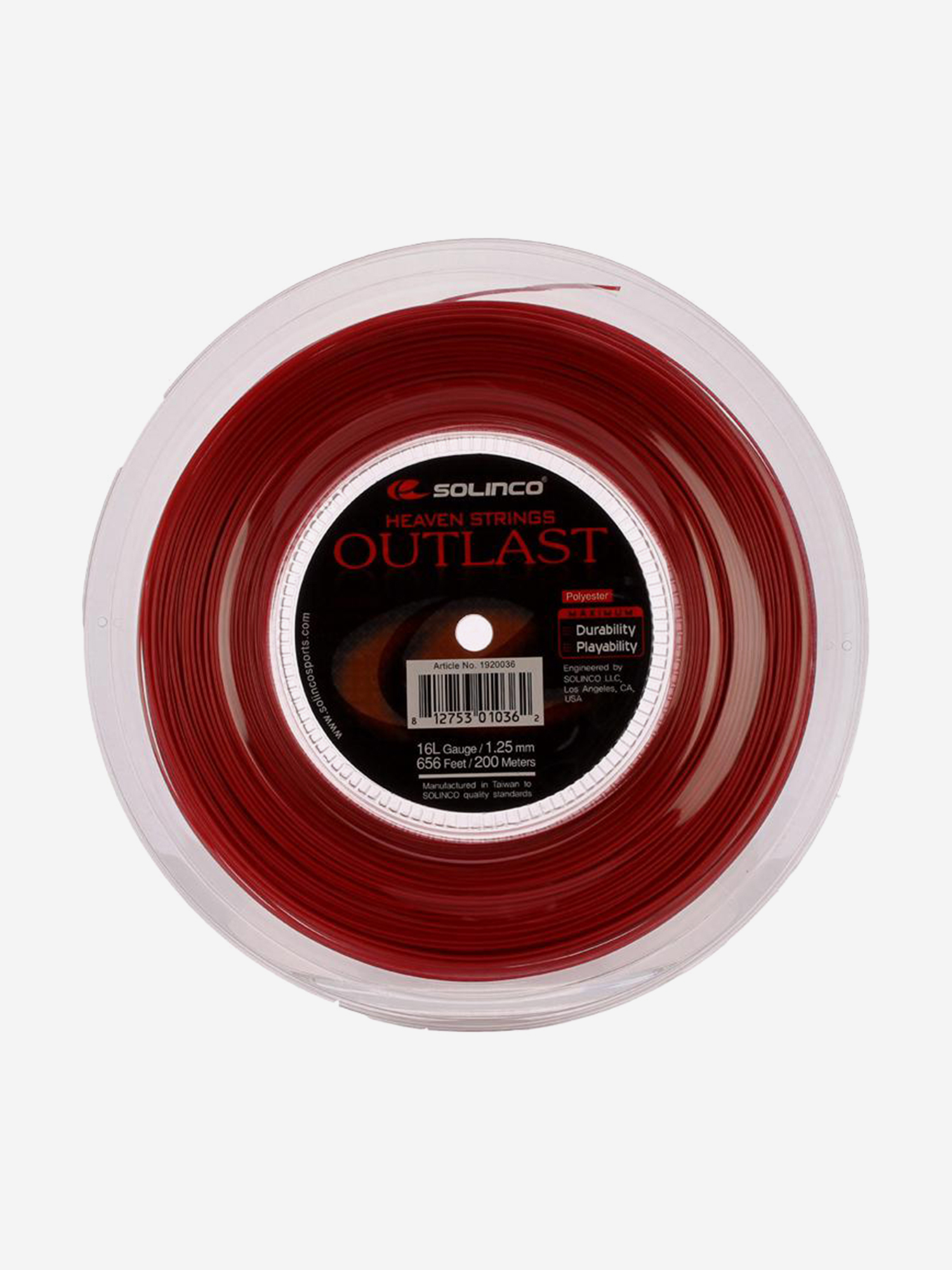 Изображение товара Струна для теннисной ракетки Solinco Outlast 1.25 200м для тенниса и сквош