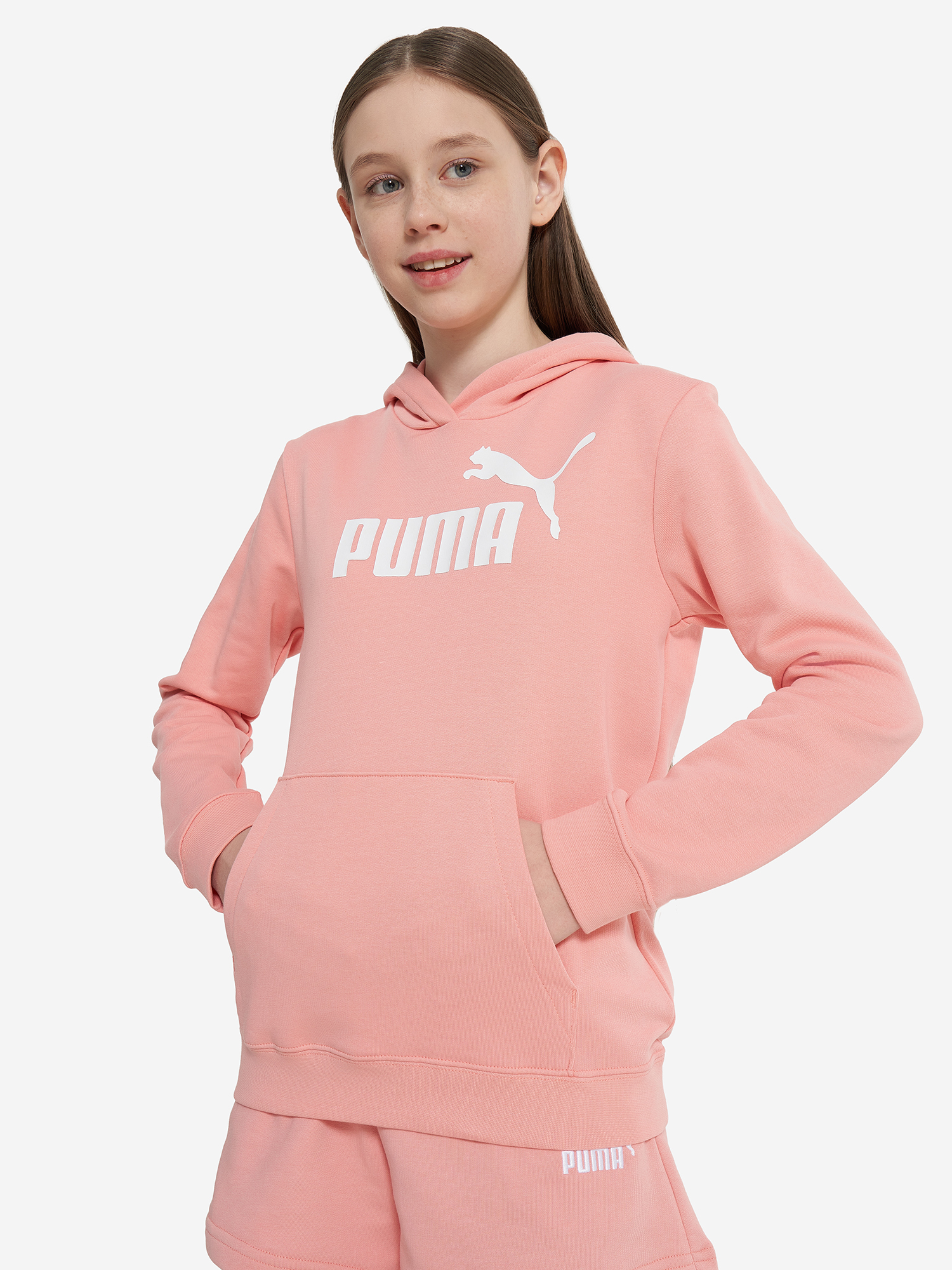 Худи для девочек PUMA No. 1 Logo, Розовый 2
