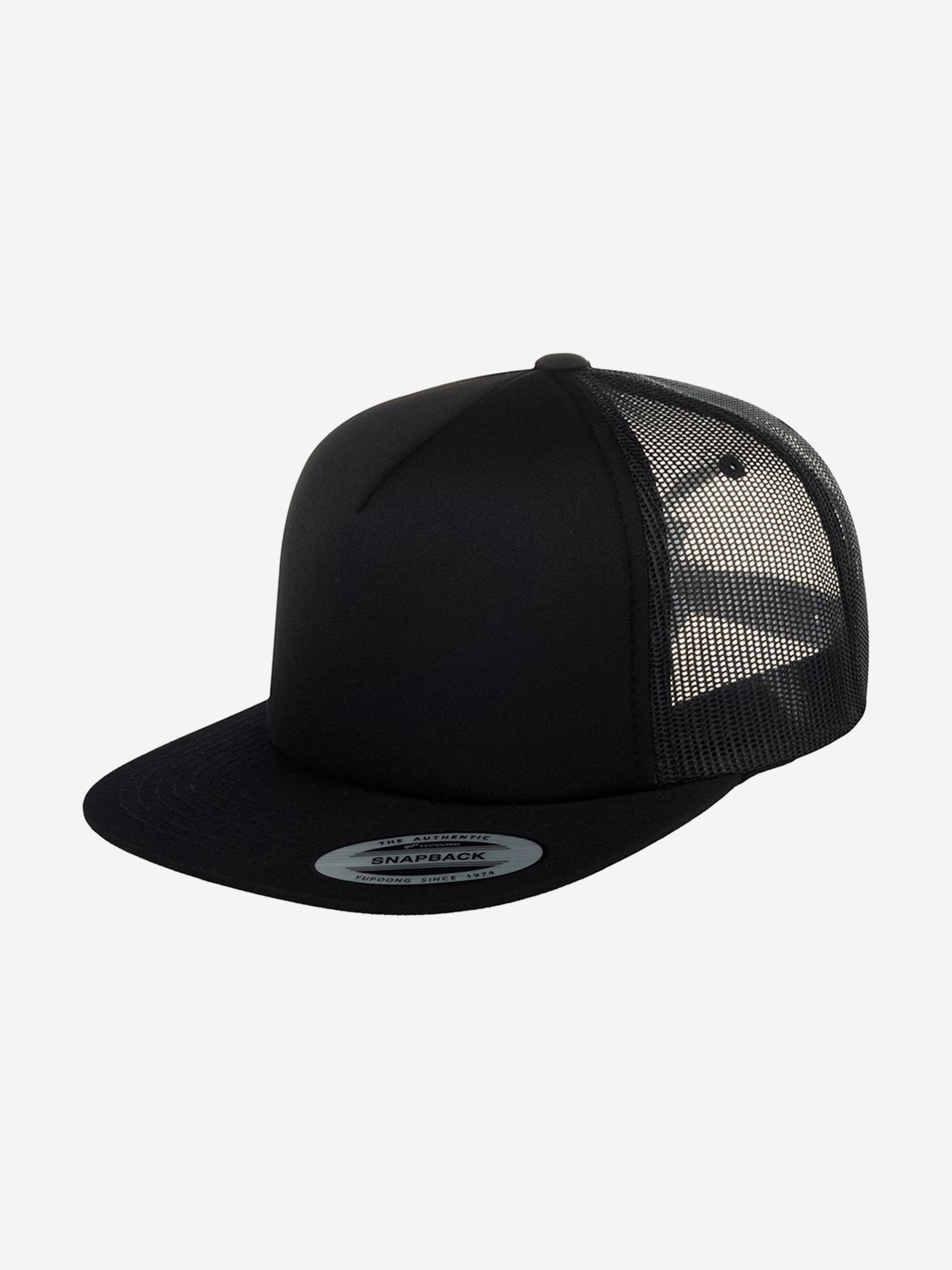 Изображение товара Бейсболка FLEXFIT 6005FF с прямым козырьком черная спортивная унисекс