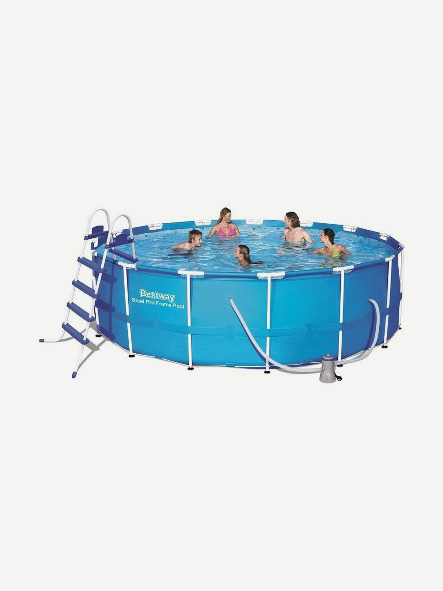 

Каркасный бассейн Bestway 56830 (457х122см) фильтр-насос, лестница, Голубой