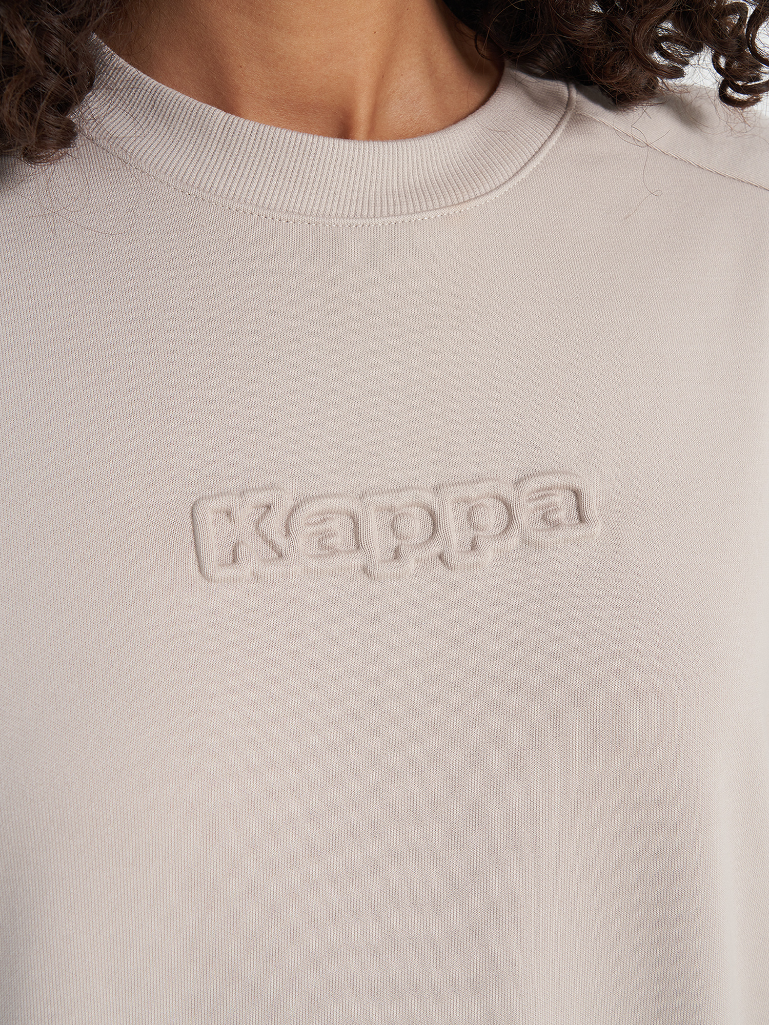 фото Свитшот женский оверсайз kappa, бежевый