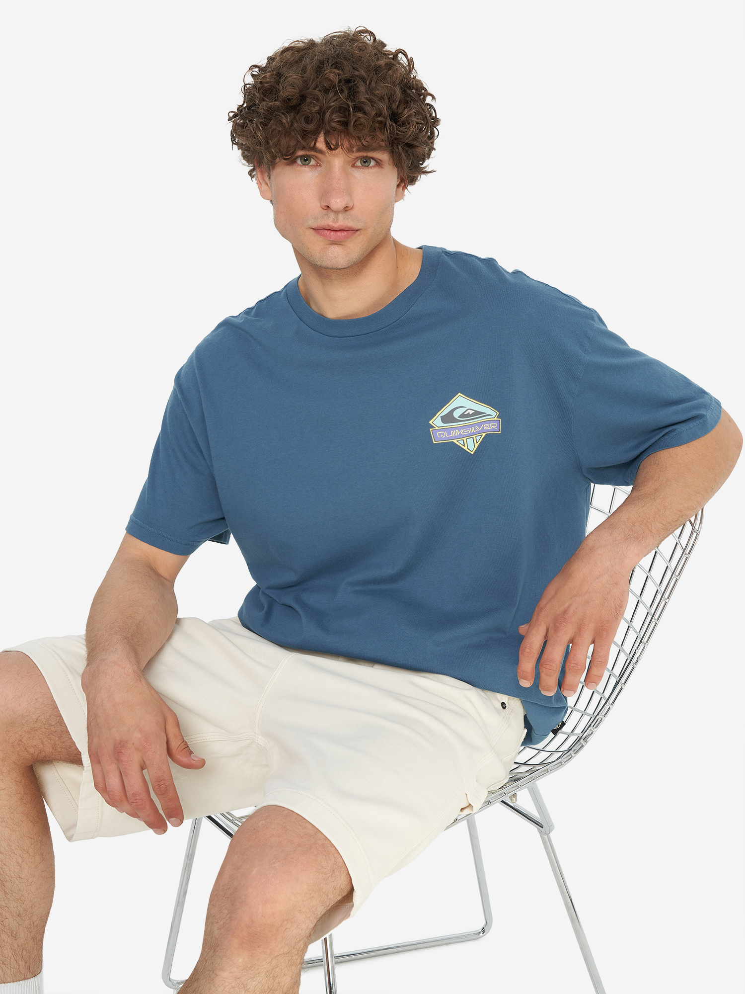 

Футболка мужская оверсайз Quiksilver Crystal Jet, Синий