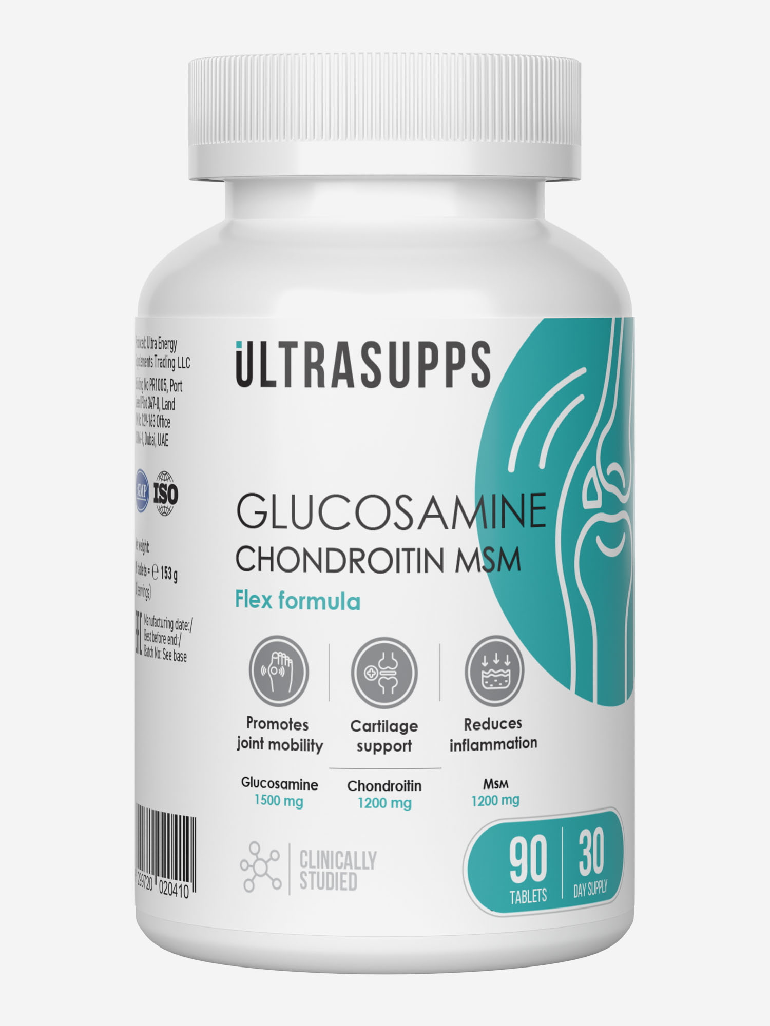 

Комплекс Глюкозамин + Хондроитин + МСМ Ultrasupps, 90 шт, Белый