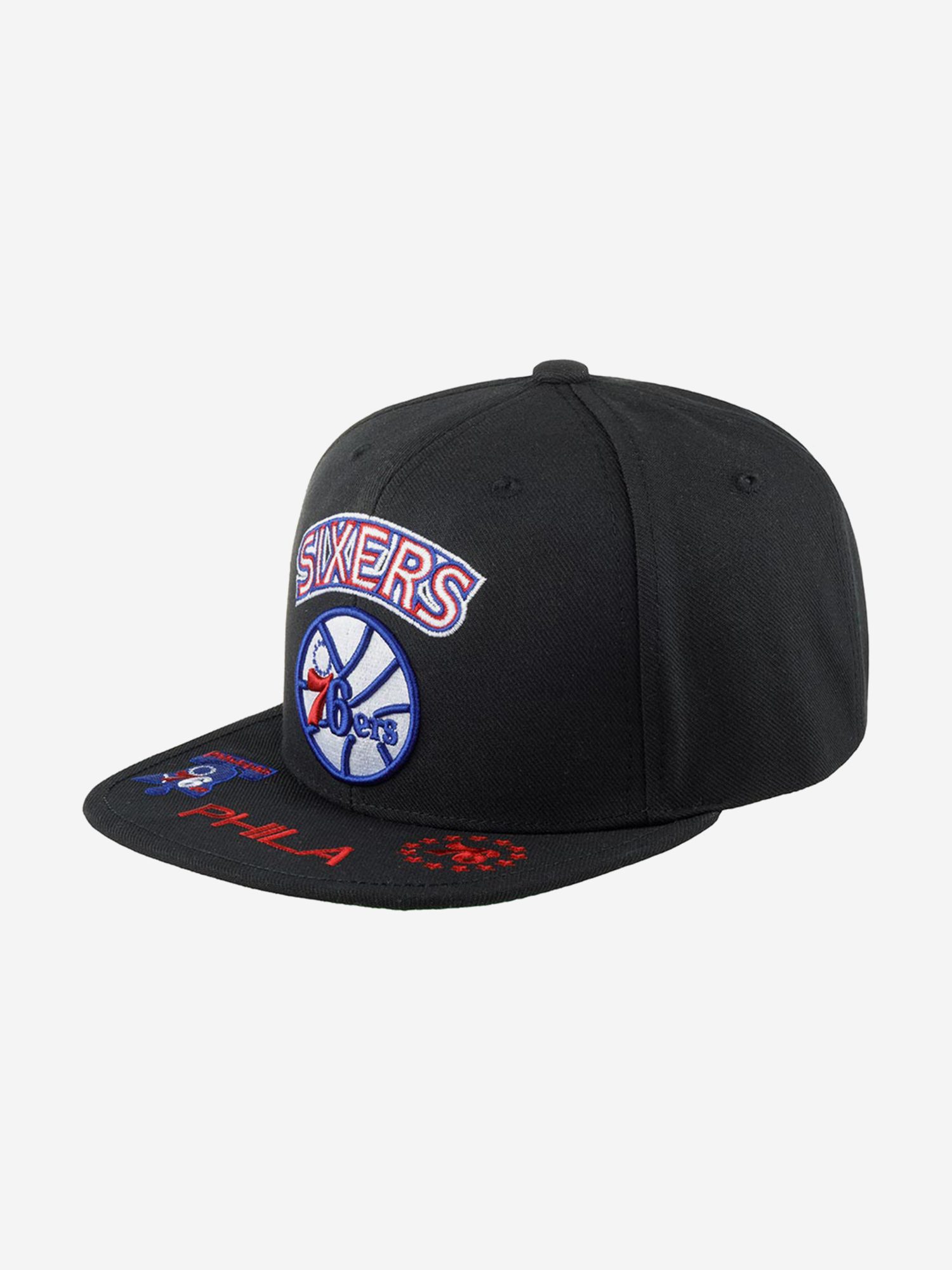 Изображение товара Бейсболка с прямым козырьком MITCHELL NESS HHSS2997-P76YYPPPBLCK Philadelphia 76Ers NBA