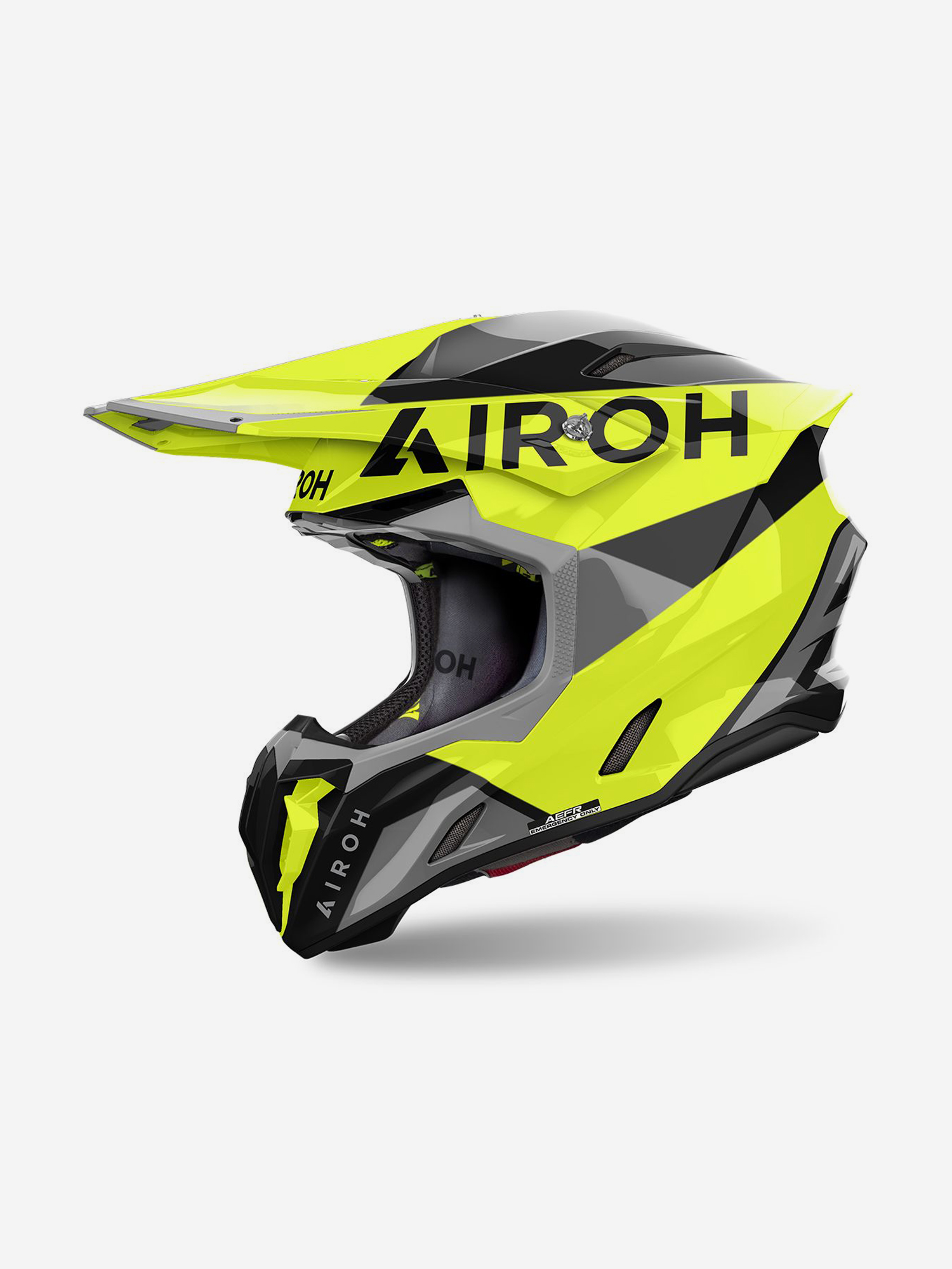 

Мотошлем Кроссовый Airoh TWIST 3 KING Yellow Gloss, Серый