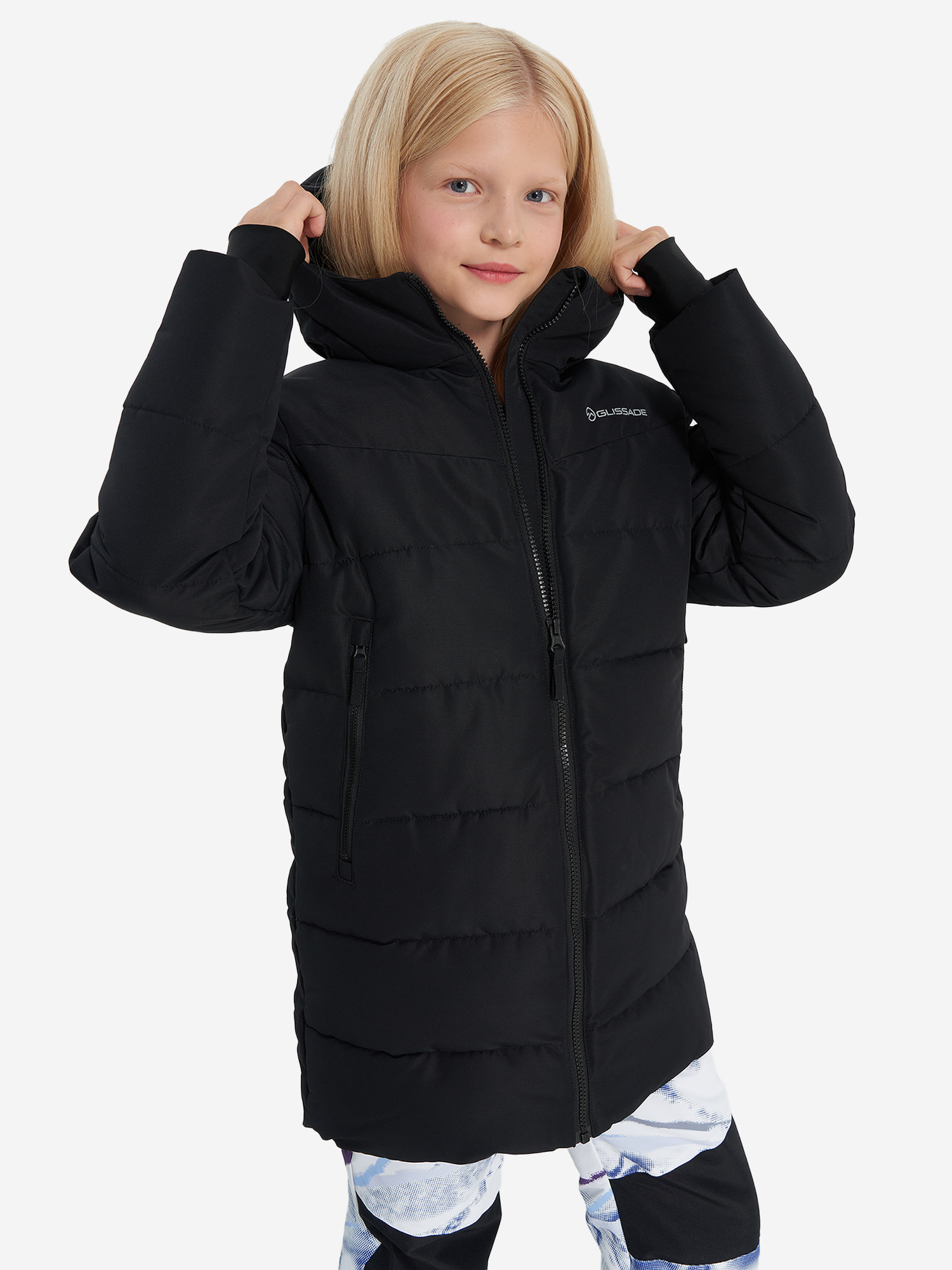 Пуховик для девочек Glissade Черный 7499₽