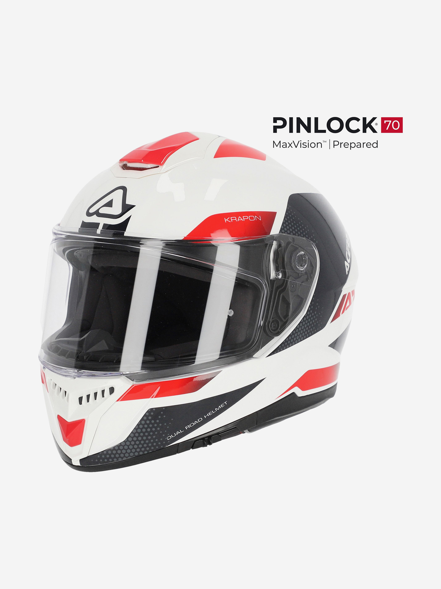 

Мотошлем Интеграл Acerbis KRAPON 22-06 White/Red, Белый