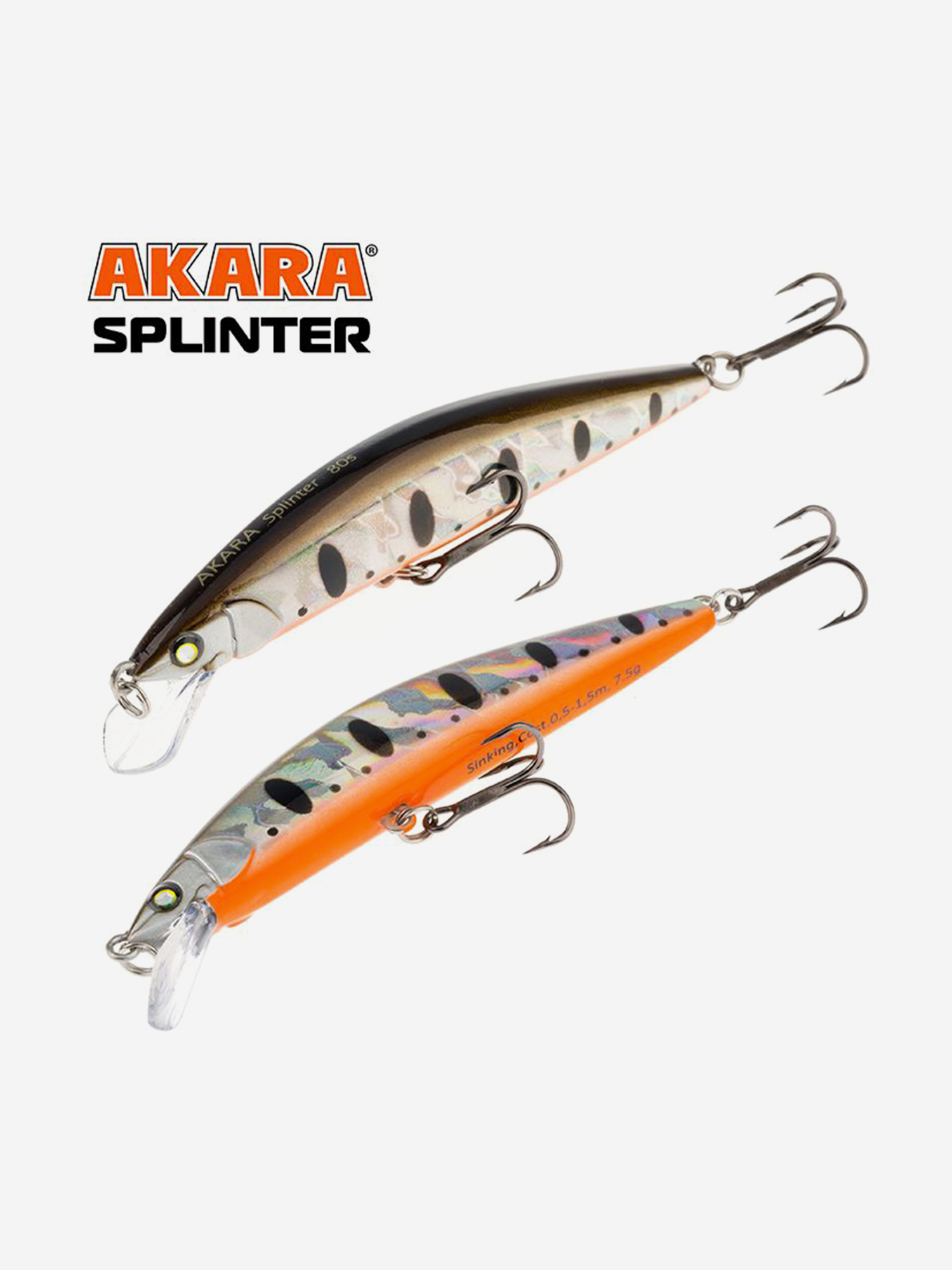 Изображение товара Воблер Akara Splinter 80S минноу тонущий на щуку, судака, окуня 7,5гр A88