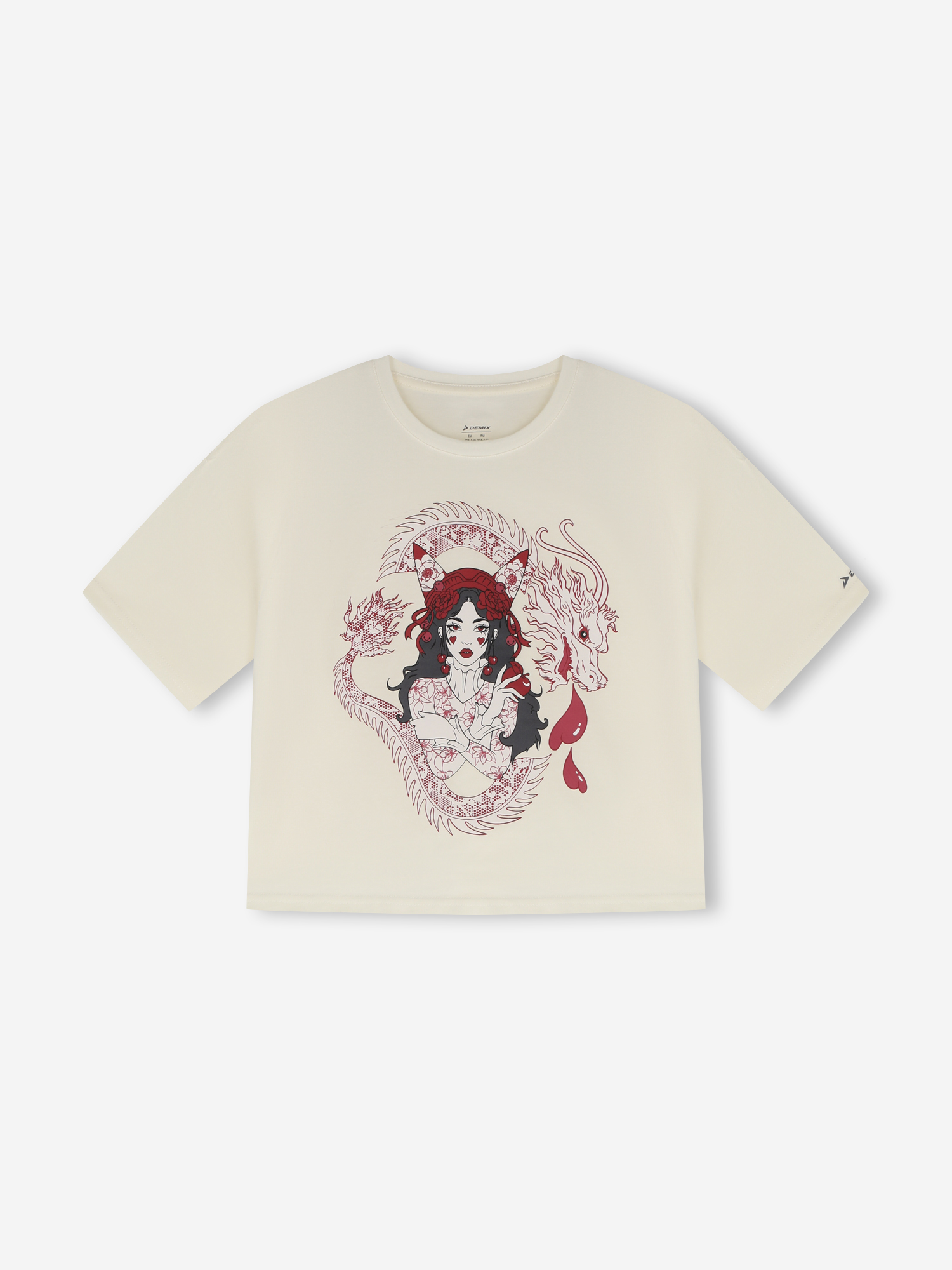 Футболка Demix с принтом, бежевый, арт. 142310DMX-01
