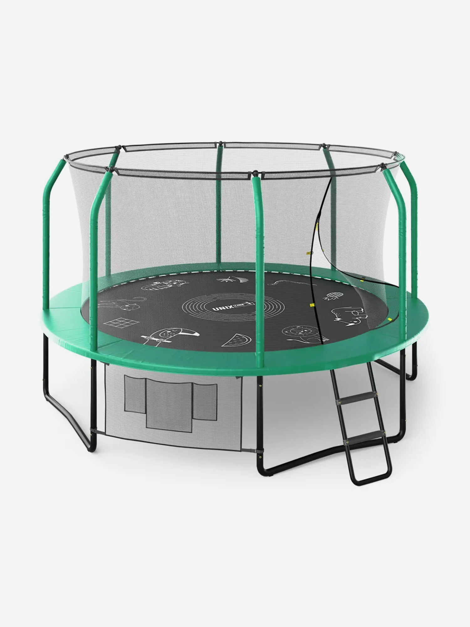 

Батут UNIX line SUPREME GAME 12 ft (green), Черный