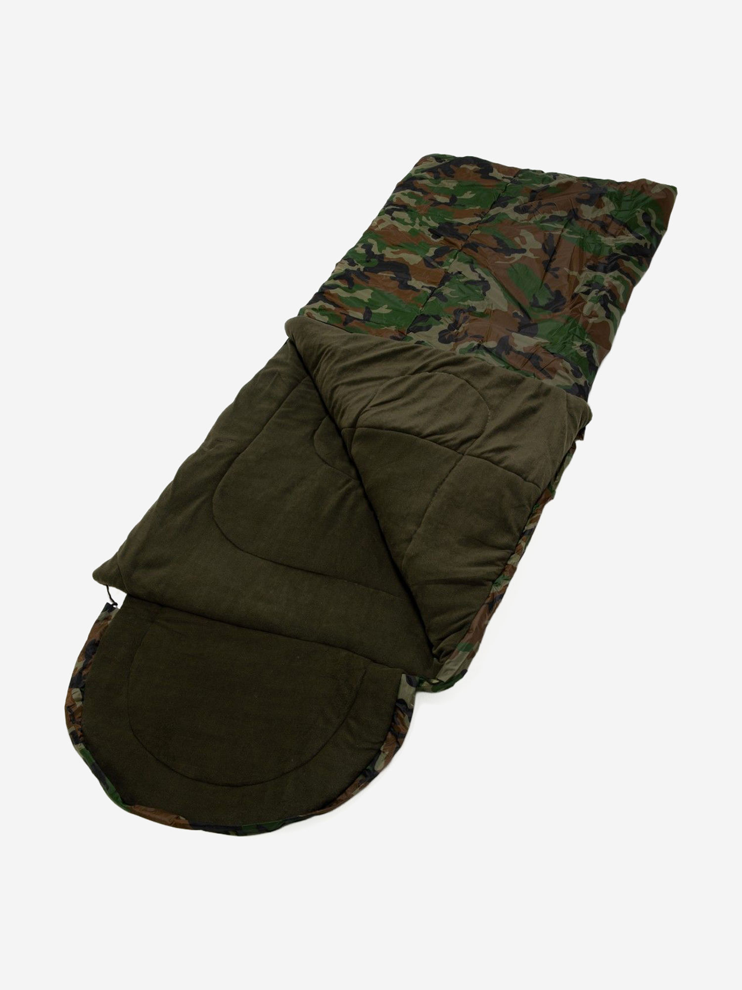 Изображение товара Спальный мешок Huntsman Аляска зимний утепленный с подголовником одноместный (до -20) для охоты и рыбалки, КМФ