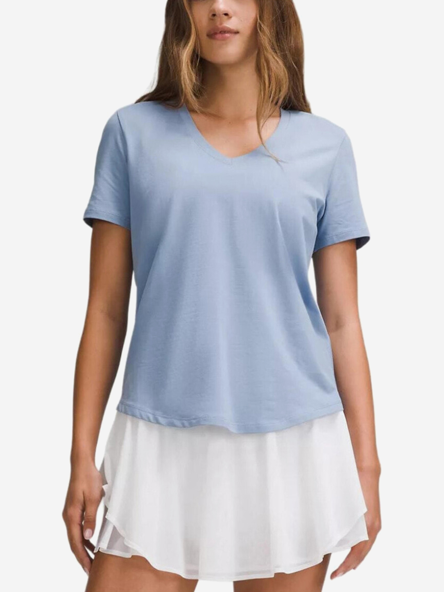 Изображение товара Женская футболка для спорта Lululemon синяя всесезонная короткий рукав