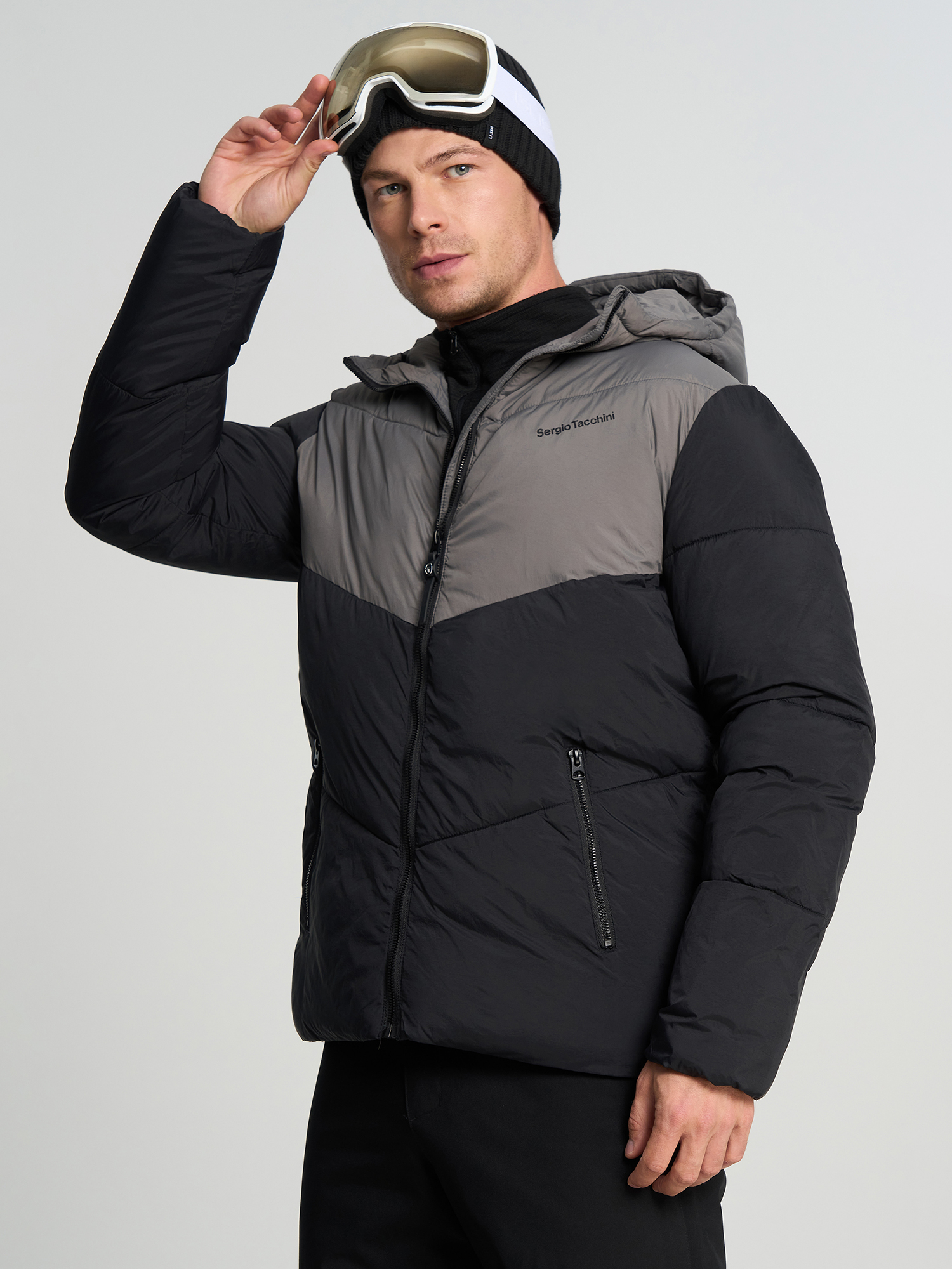 Куртка горнолыжная непродуваемая мужская Sergio Tacchini Carbon Peak, Черный
