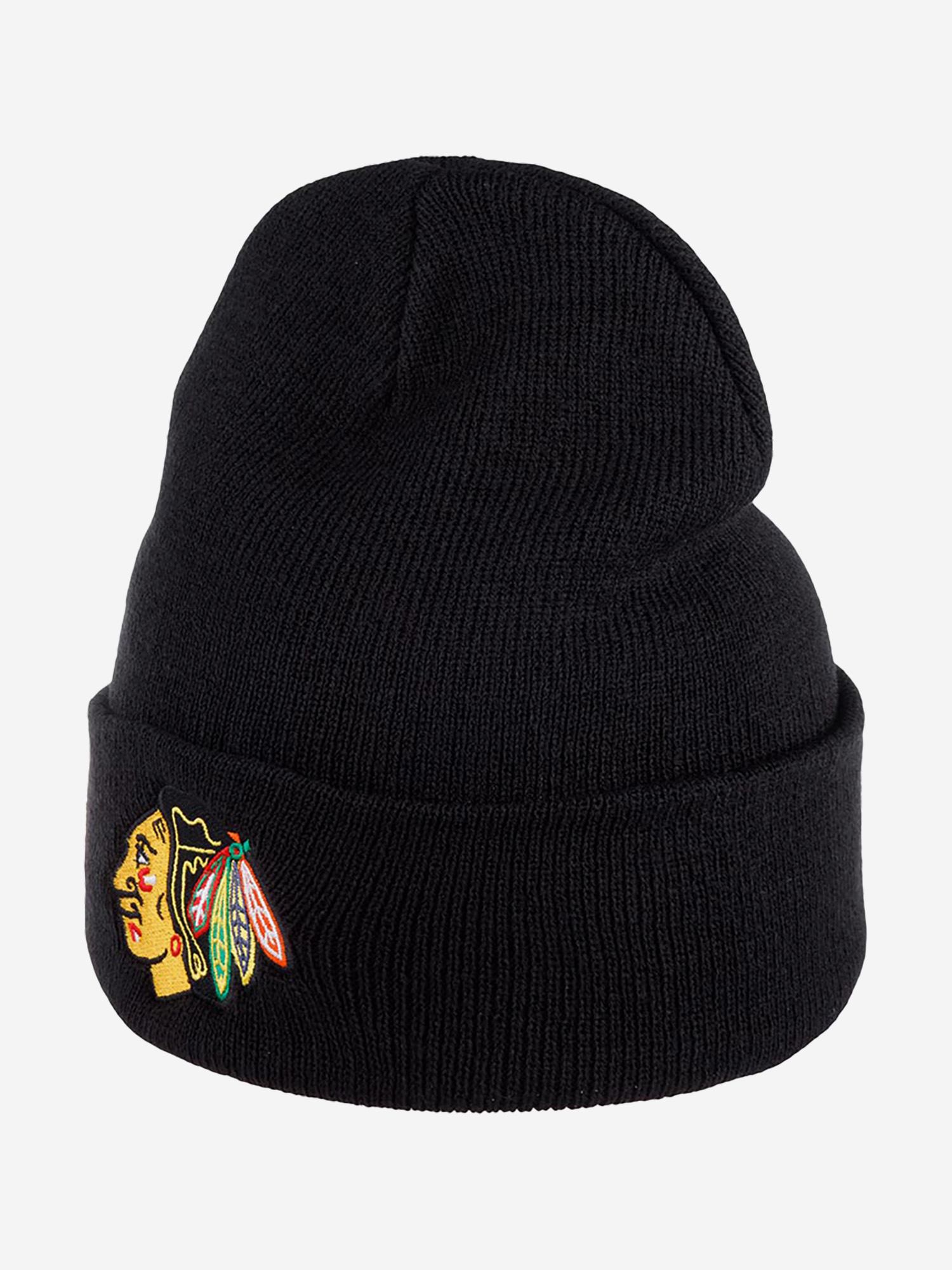 Шапка с отворотом AMERICAN NEEDLE 21019A-CBH Chicago Blackhawks Cuffed Knit NHL (черный), Черный 06-392XDOXA3Y-09, размер Без размера - фото 3