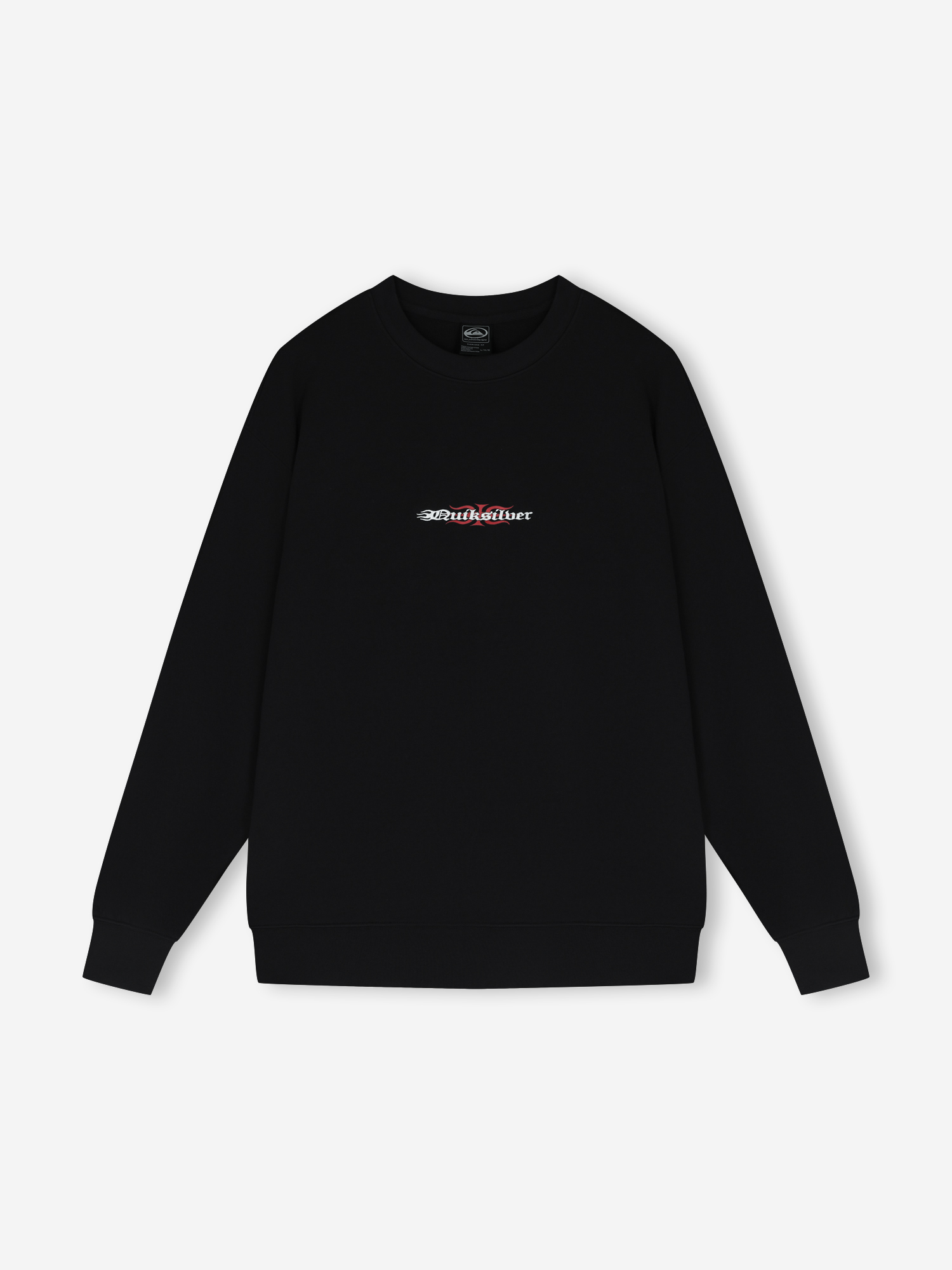 Свитшот мужской оверсайз Quiksilver Mercury Trident Crew, черный, арт. EQYFT05190Q02-KVJ0