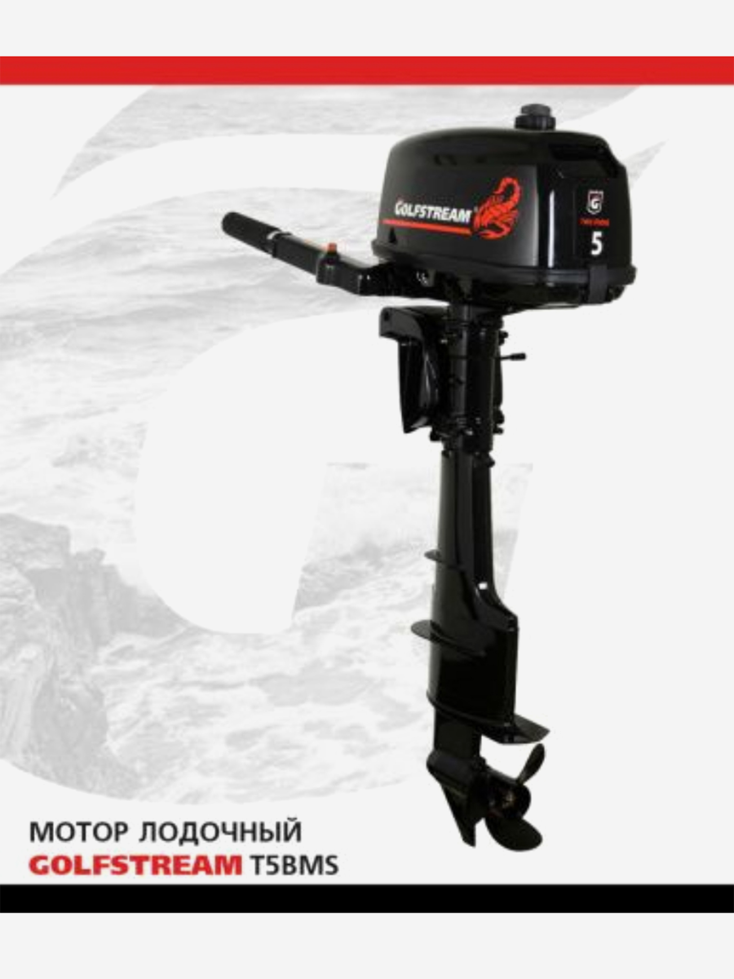 

Двухтактный подвесной лодочный мотор GOLFSTREAM T5BMS, Черный