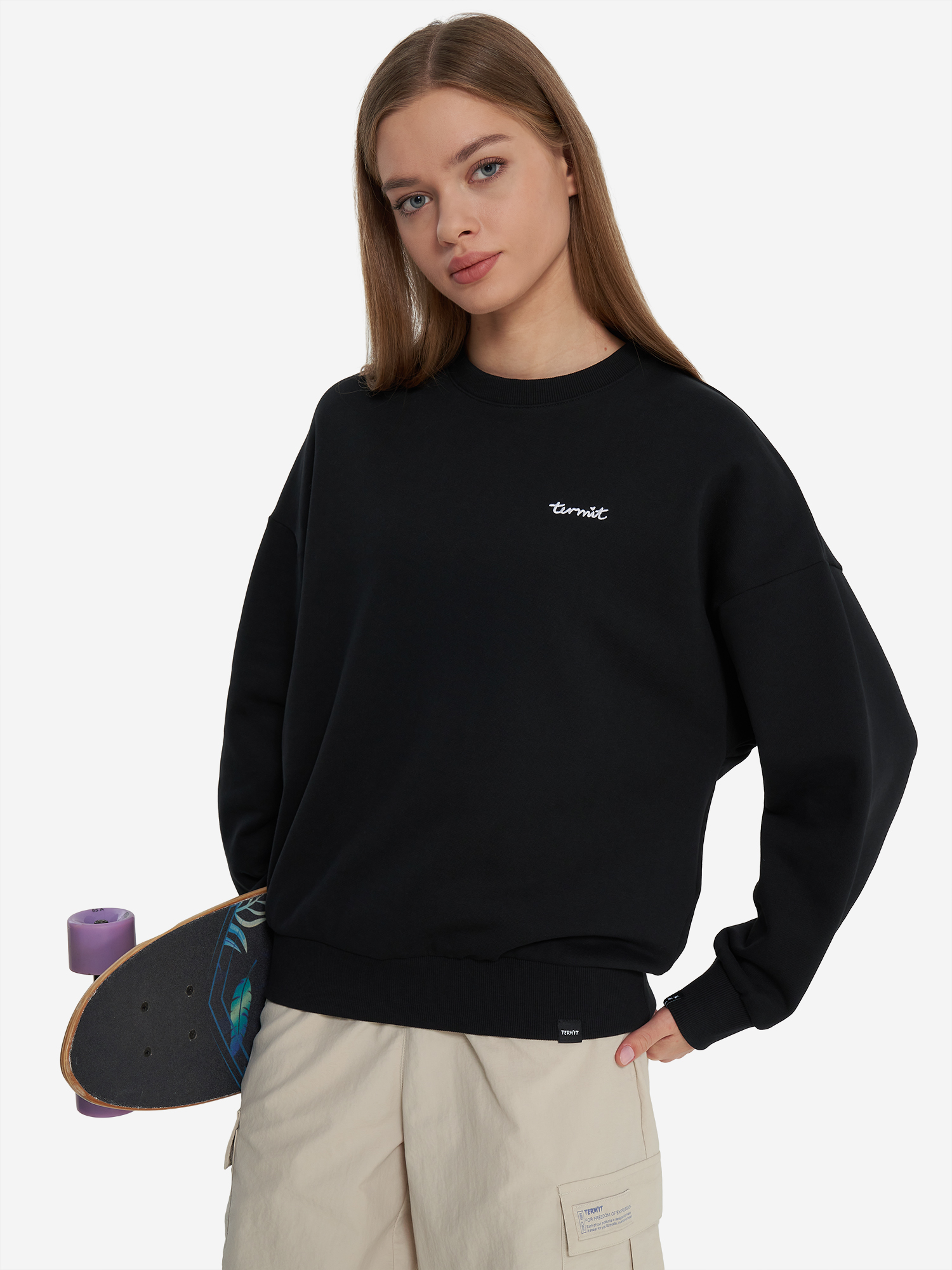 Свитшот Termit женский оверсайз, черный, арт. 142510trt-99