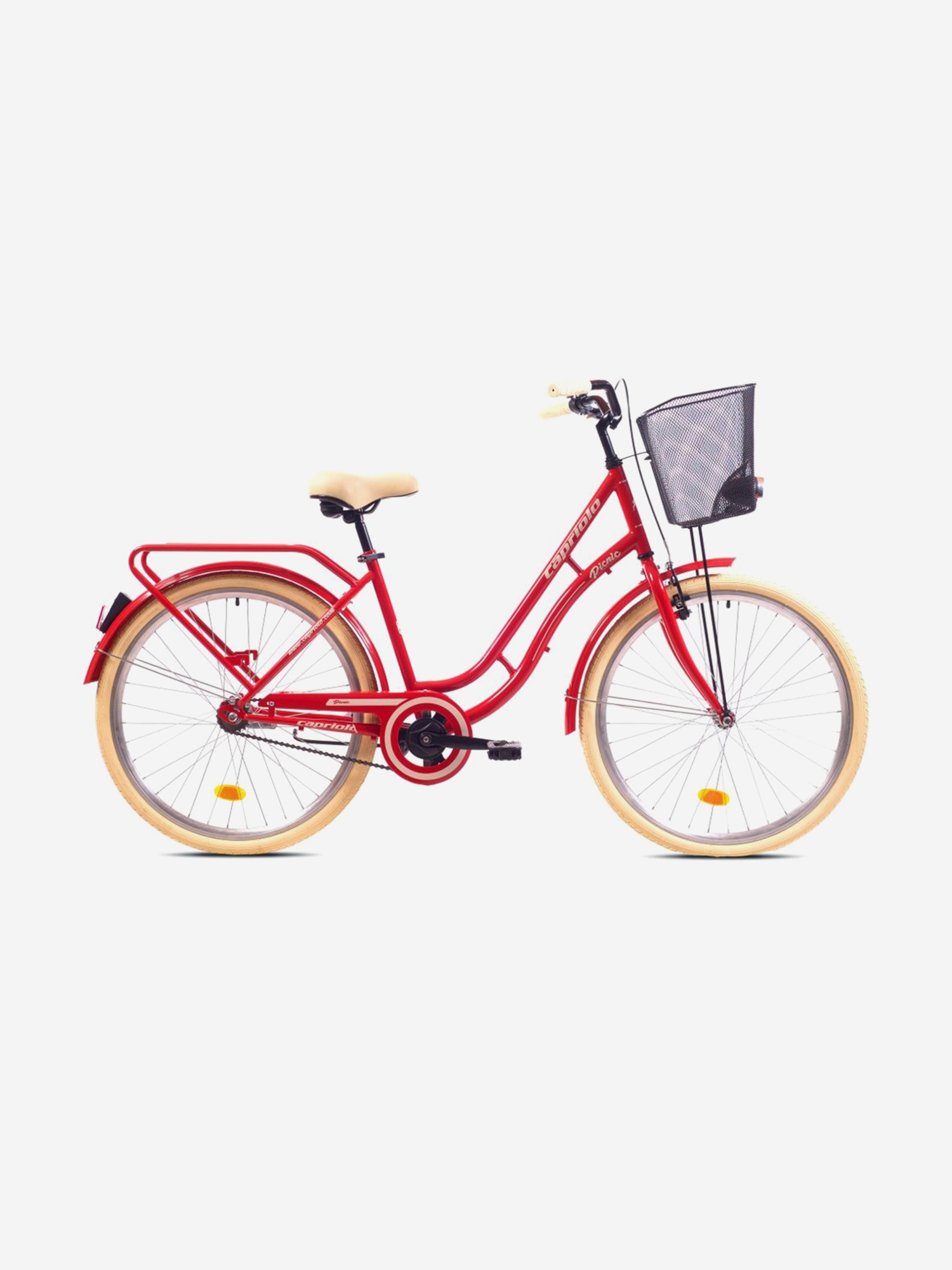 

Велосипед CAPRIOLO CITY PICNIC (FIX), рама сталь , колёса 26'' (красный - бежевый), Красный