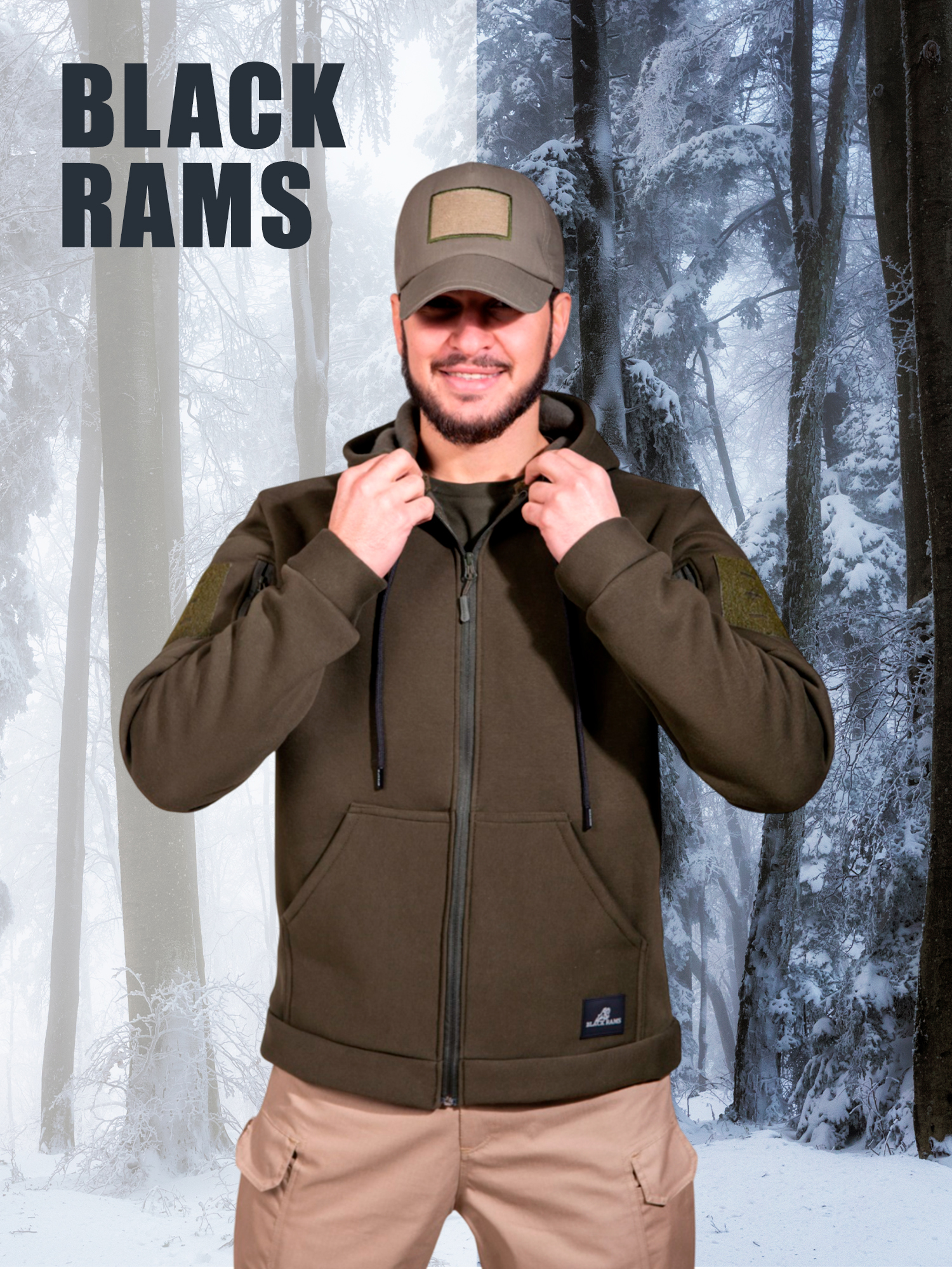 Изображение товара Худи для охоты и рыбалк Black Rams HBZ-001 Хаки