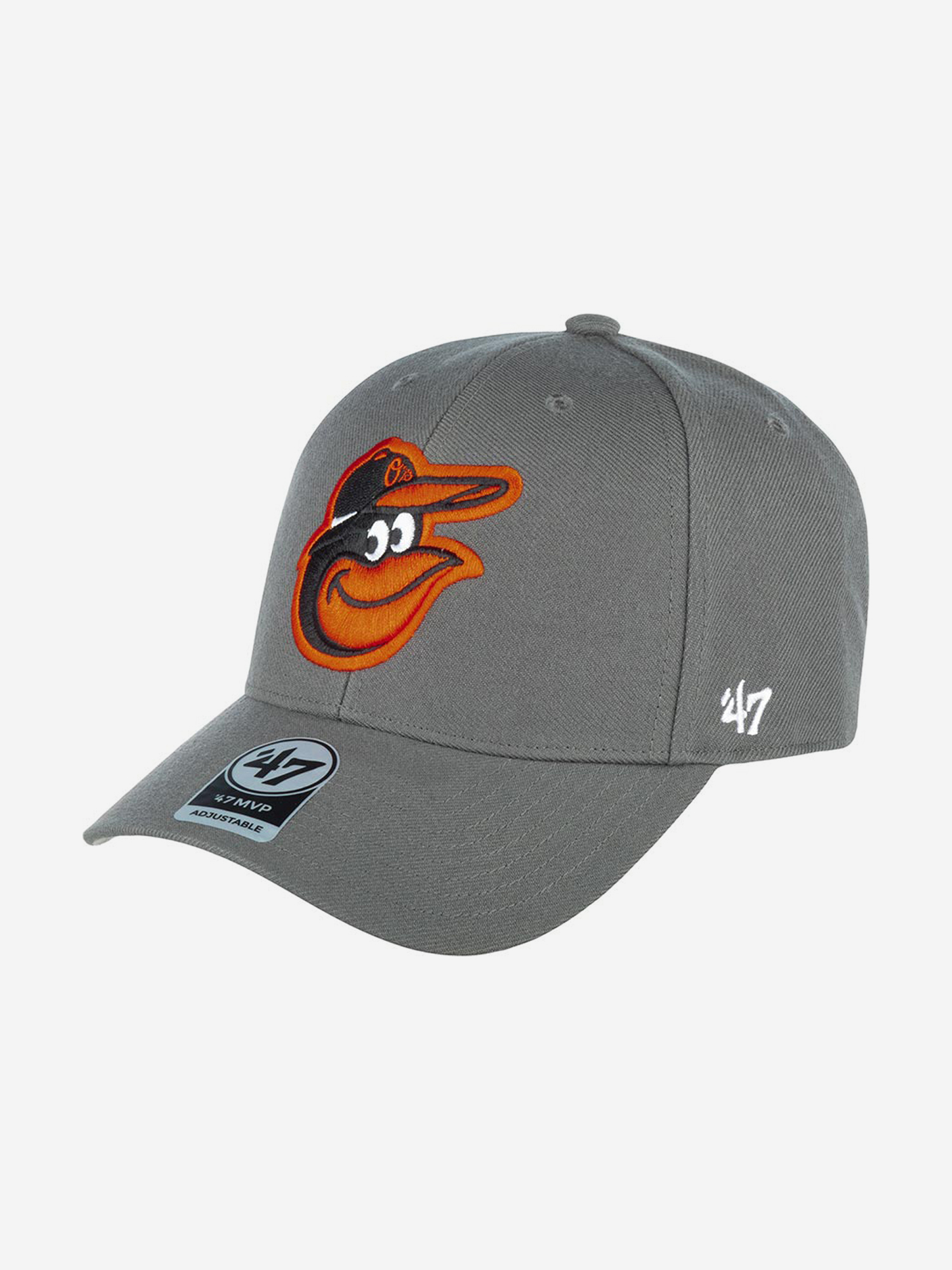 Бейсболка 47 BRAND B-MVP03WBV Baltimore Orioles MLB (серый), Серый брошь кот и мышь оранжево серый в золоте