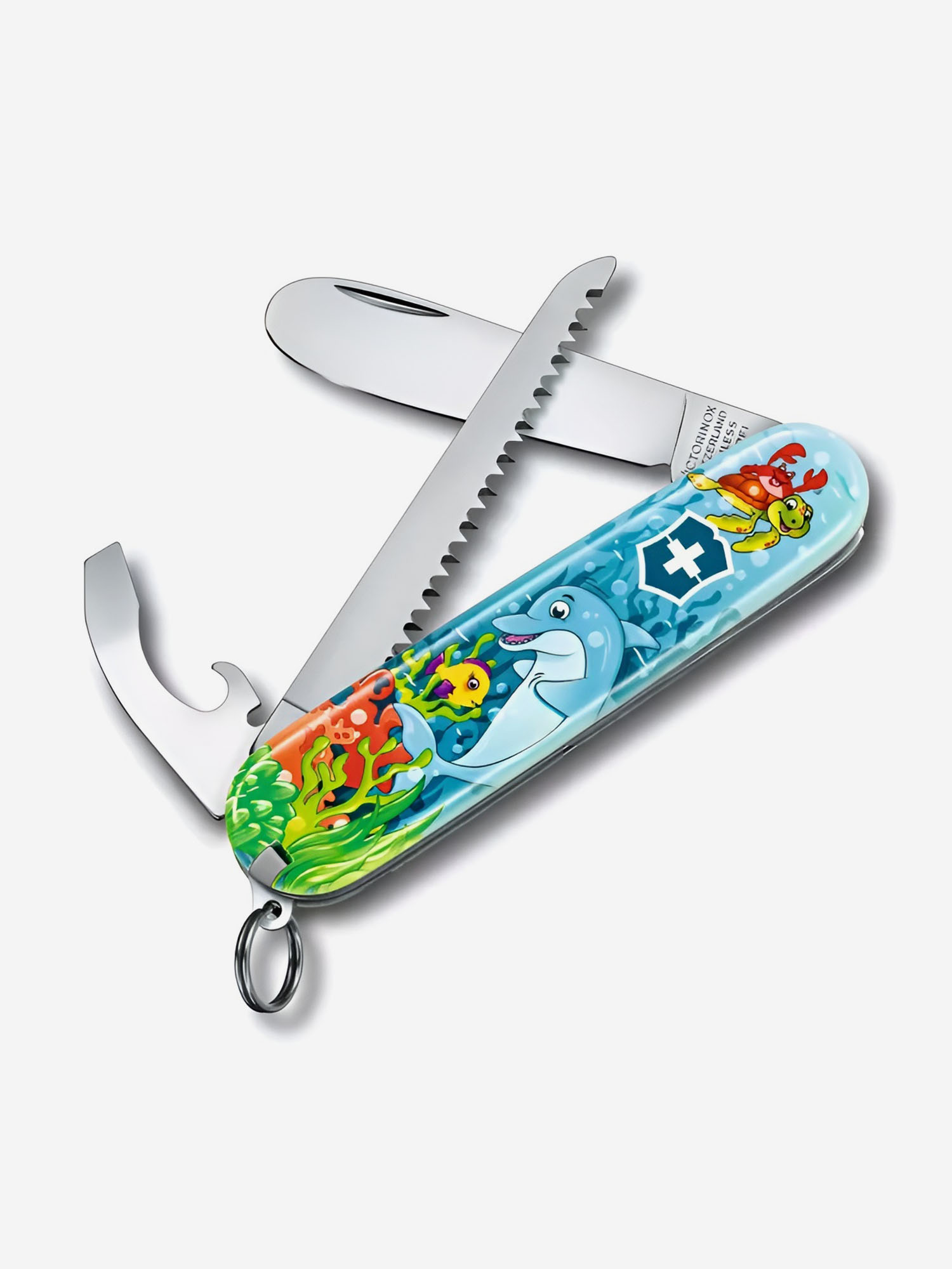 

Нож складной Victorinox My First Dolphin Edition, 84 мм, 9 функций, Голубой