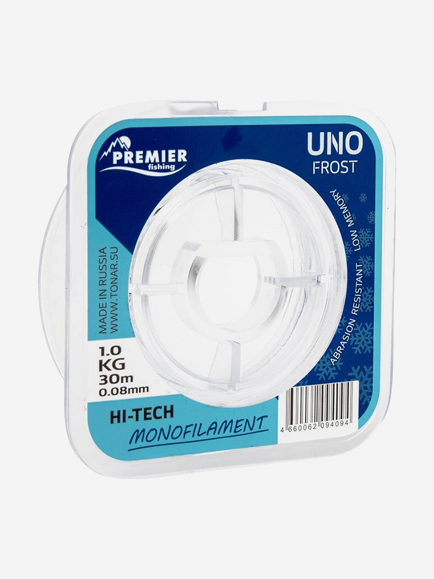 

Леска для рыбалки Premier Fishing UNO FROST Nylon 0,08мм, 30м, 1кг, прозрачный, Серый