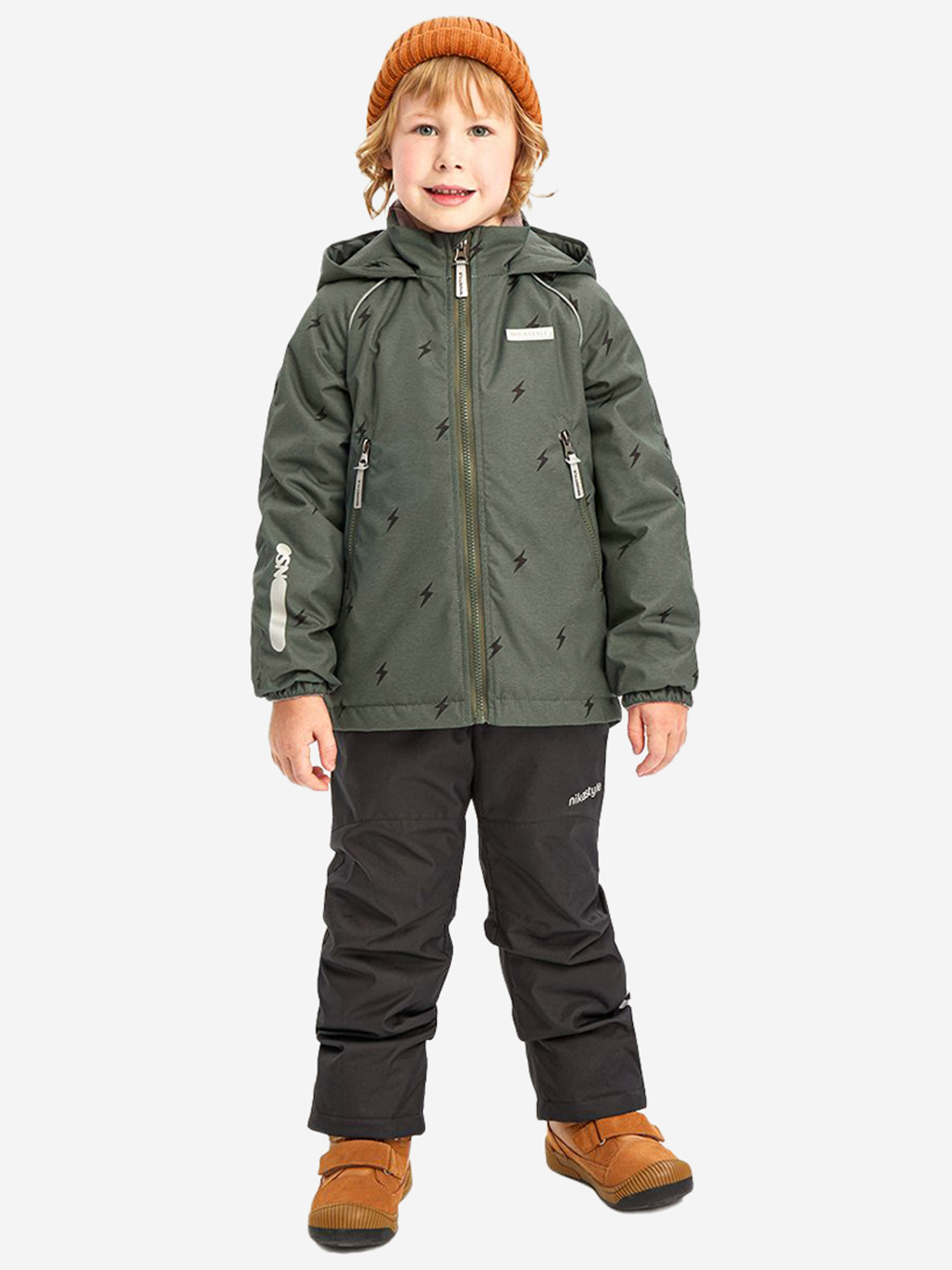 Изображение товара Детский мужской спортивный костюм NIKASTYLE хаки черный демисезонный водонепроницаемый синтетически