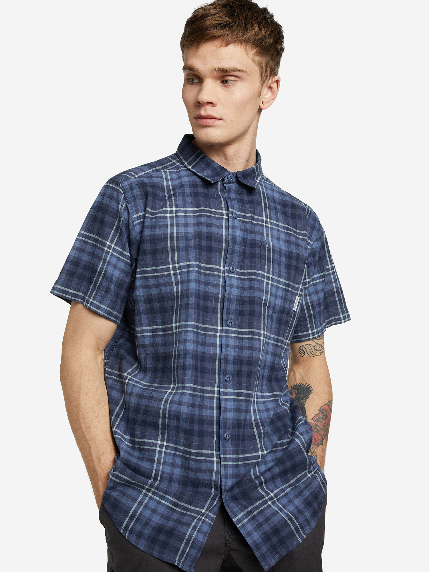 

Рубашка с коротким рукавом мужская Columbia Under Exposure YD Short Sleeve Shirt, Синий