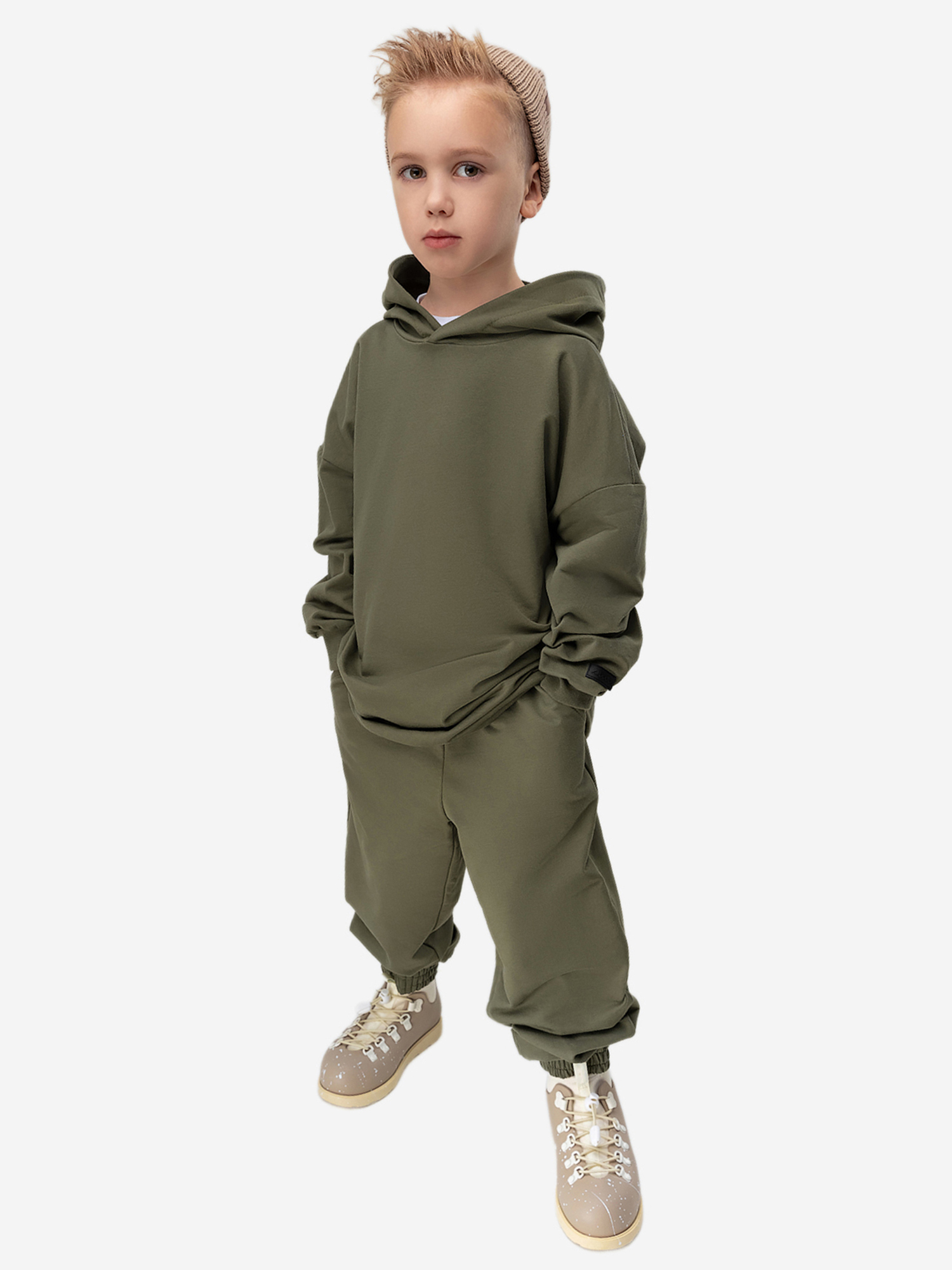 Изображение товара Детский спортивный костюм bodo хаки из футера двухнитки для демисезона и зимы