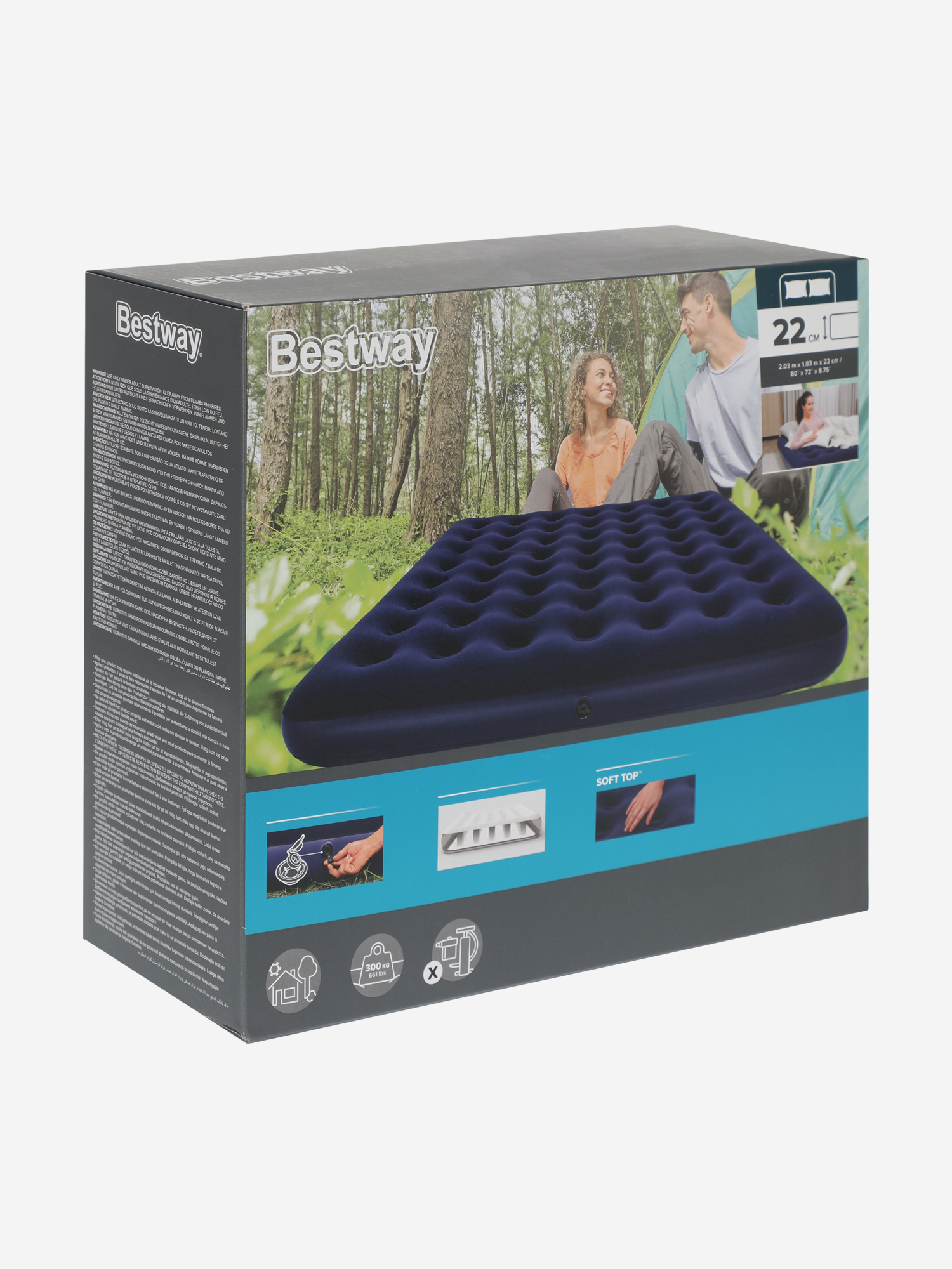 Матрас надувной Bestway 183 x 203 x 22 см, Синий