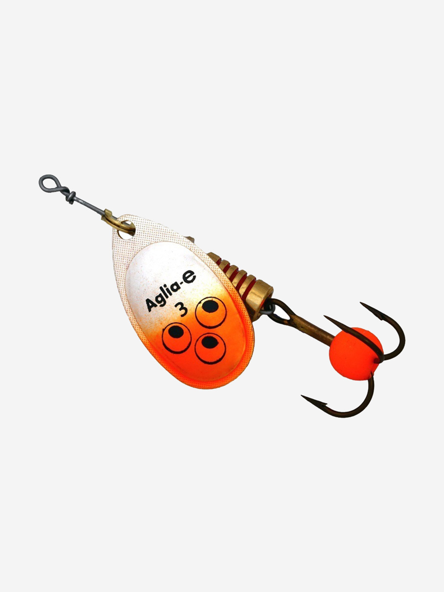 

Блесна для рыбалки вертушка Mepps AGLIA-E  SHO S/Orange, 1 штука, Серебряный