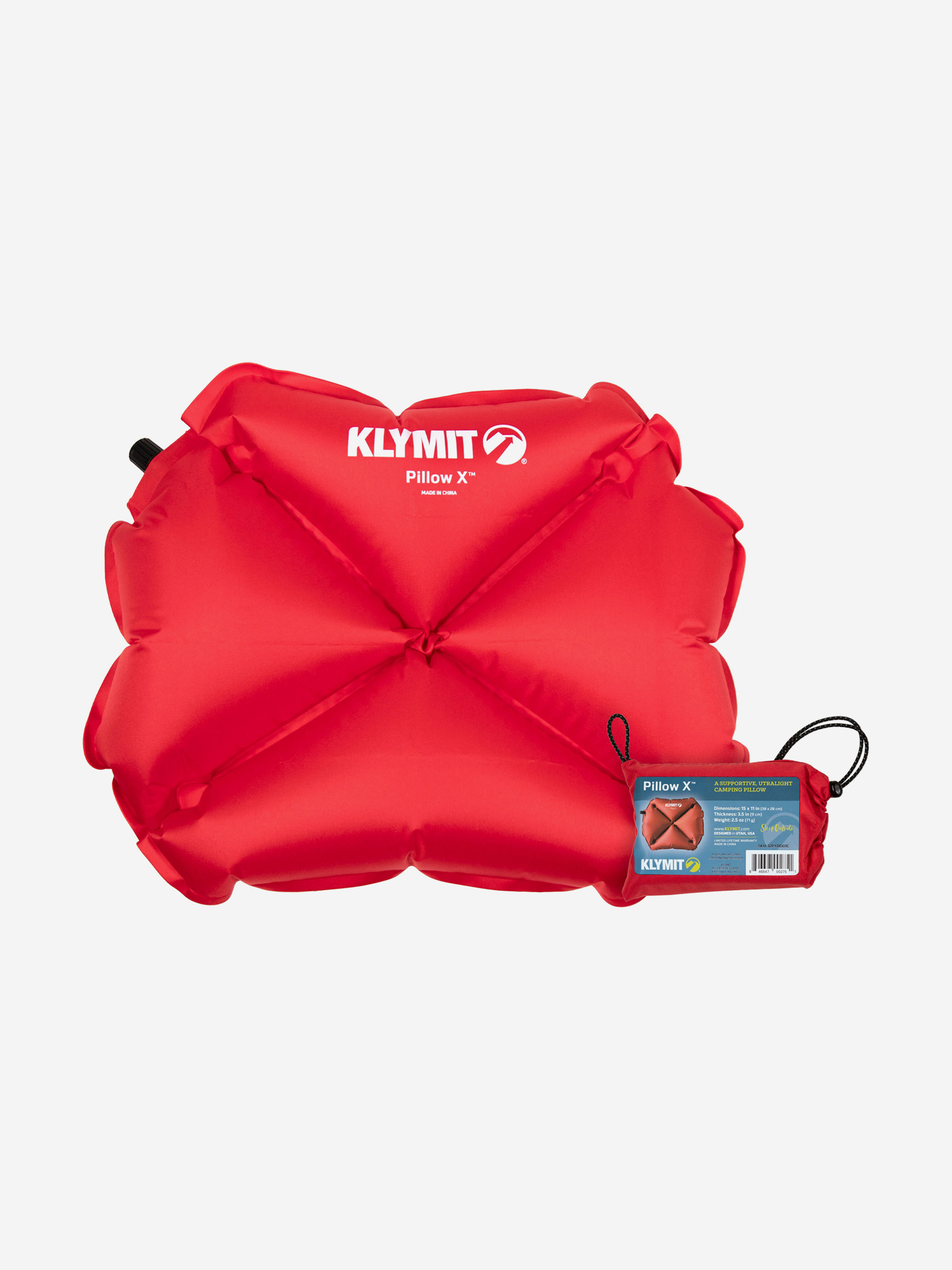 

Надувная подушка KLYMIT Pillow X Red, Красный