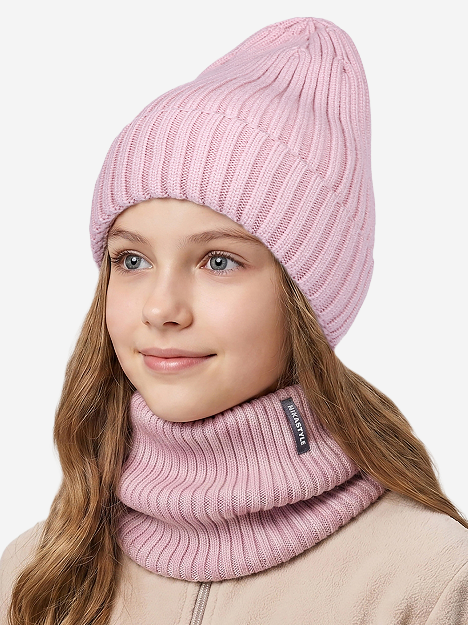 Изображение товара Комплект шапка и снуд NIKASTYLE, Сухая роза Изображение товара Комплект шапка и снуд NIKASTYLE, Сухая роза