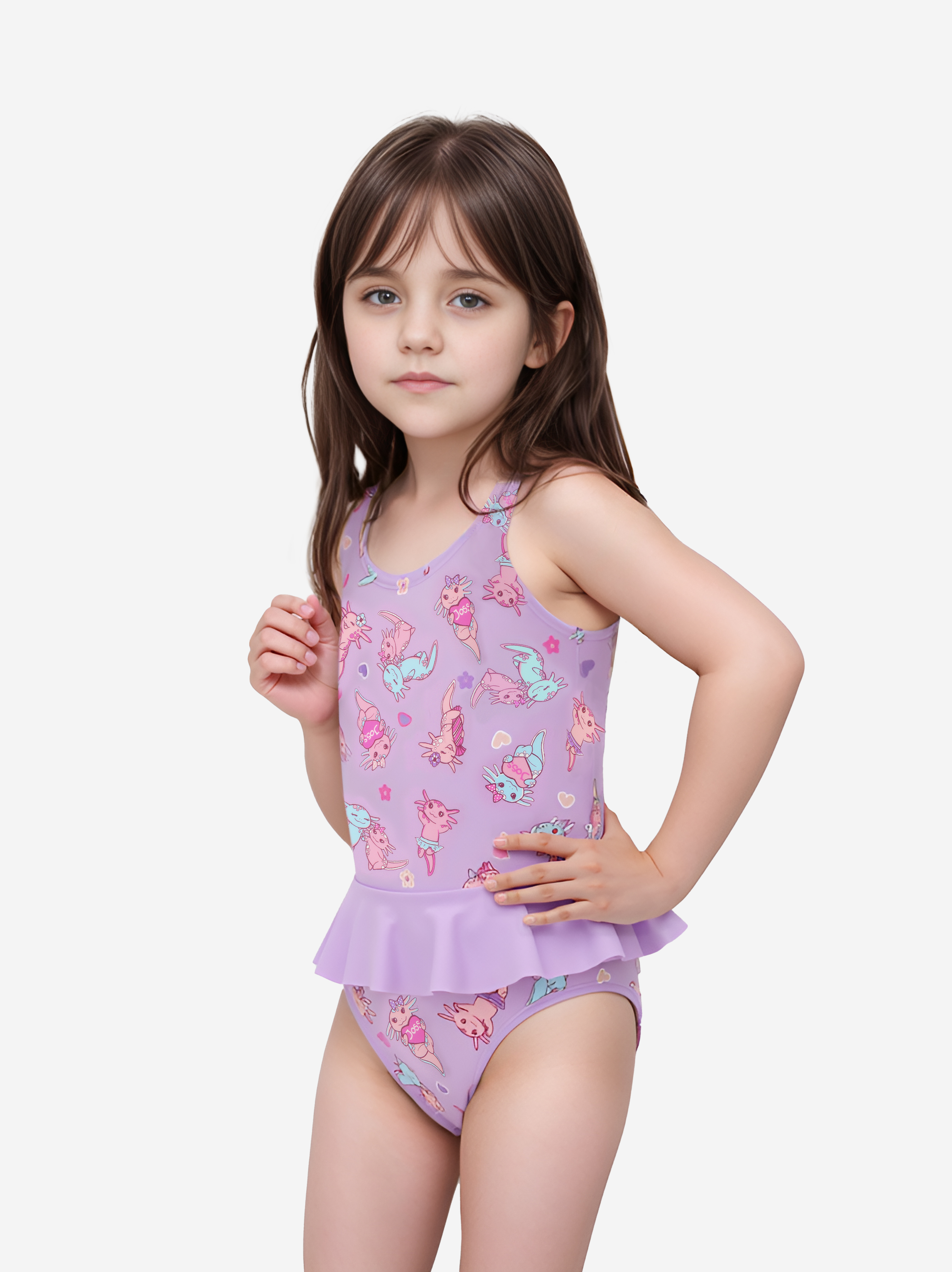 Купальник слитный для девочек Joss, фиолетовый, арт. 26637