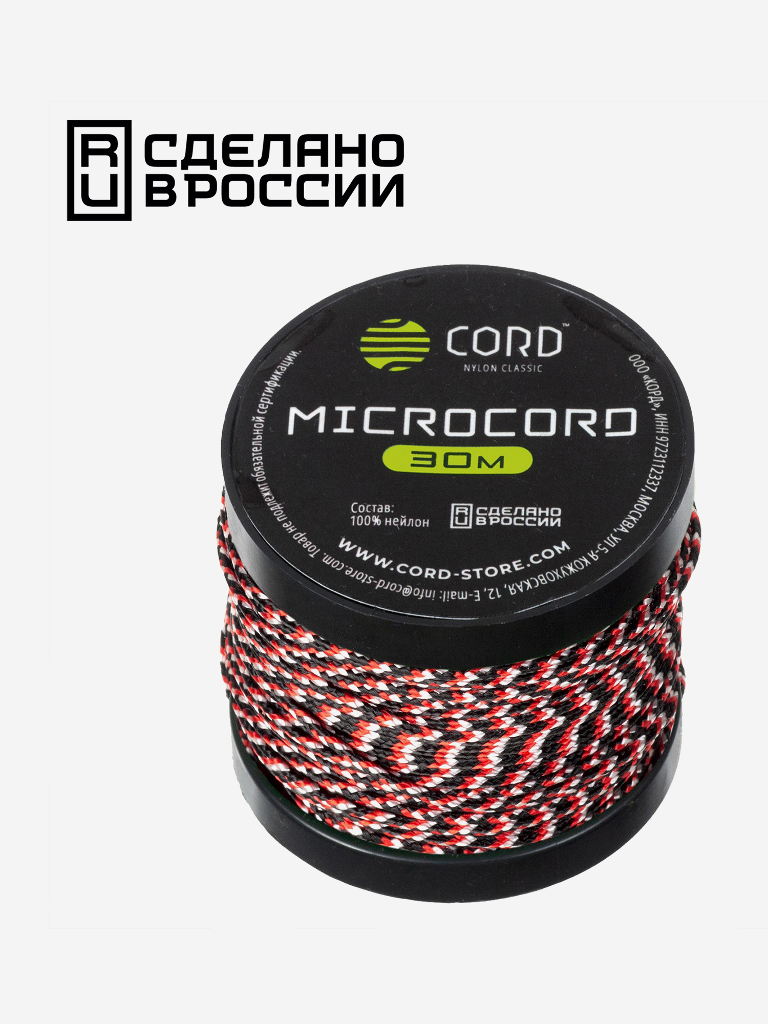 

Микрокорд CORD катушка 30м (dracula), Красный