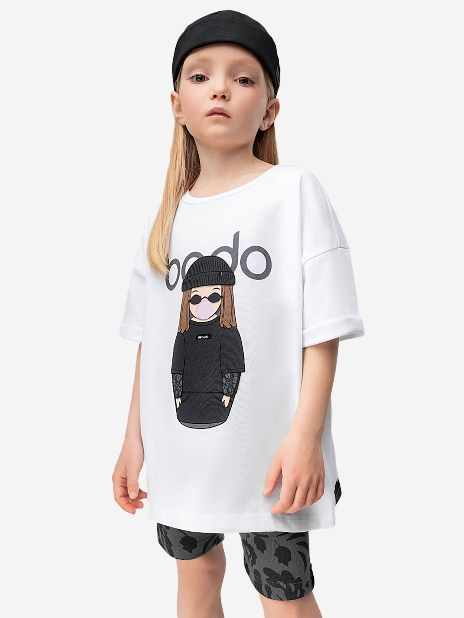 Изображение товара Футболка для девочек bodo из натуральных материалов с рисунком