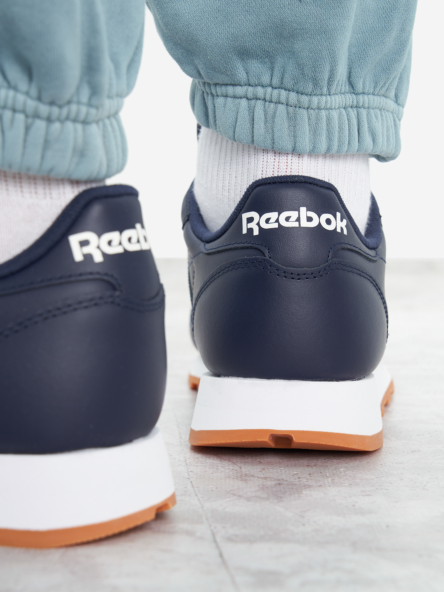 Кроссовки мужские Reebok Classic Leather, Синий Вид№9